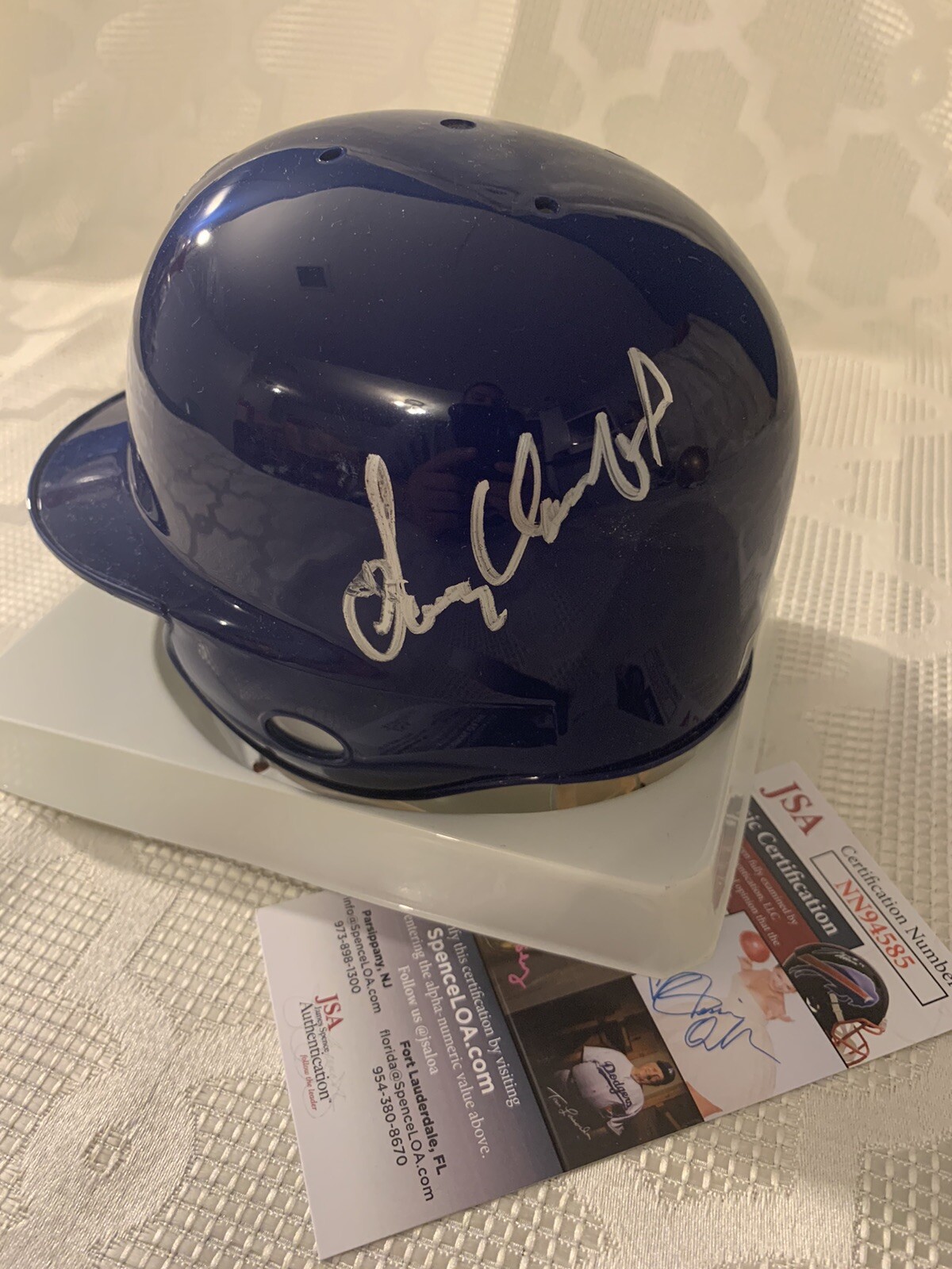 Sandy Koufax Signed Brooklyn Dodgers Mini Helmet JSA Authentication COA Smeared

