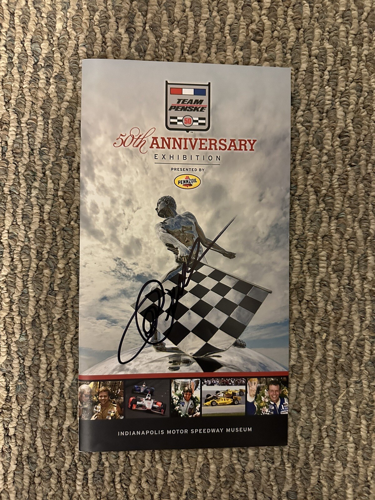 Roger Penske Signed 50th Anniversary Pamphlet Indianapolis Indy 500
