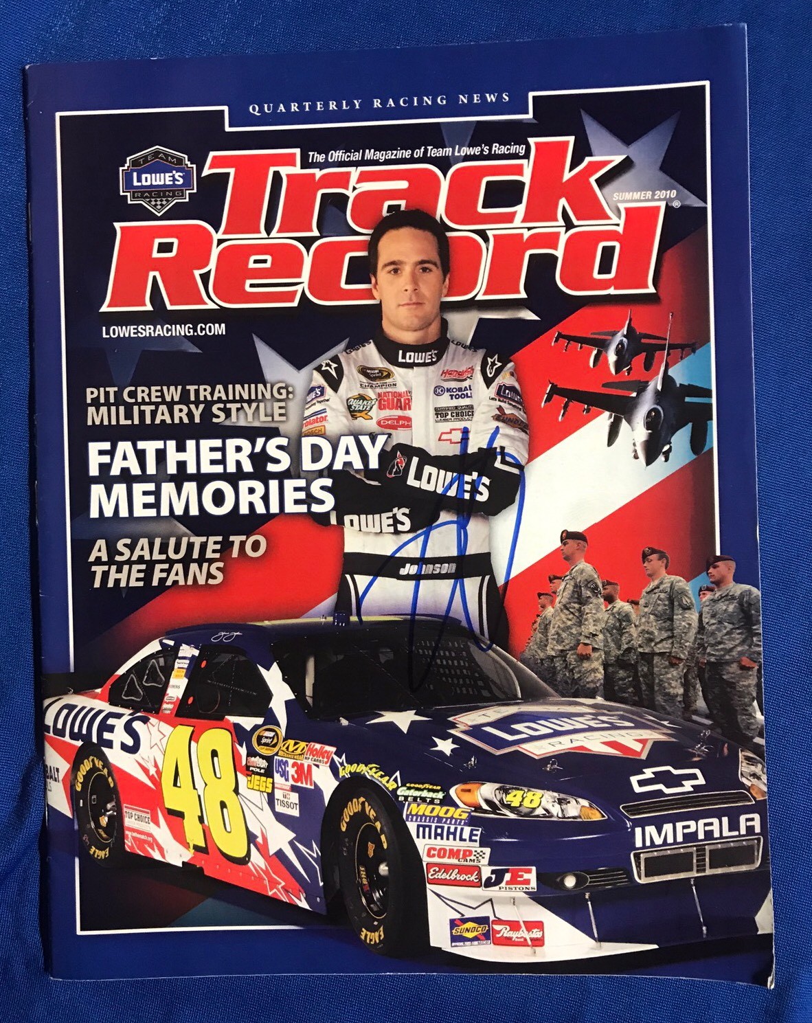 Jimmie Johnson Signed Lowes Track Record Magazine Autographed
