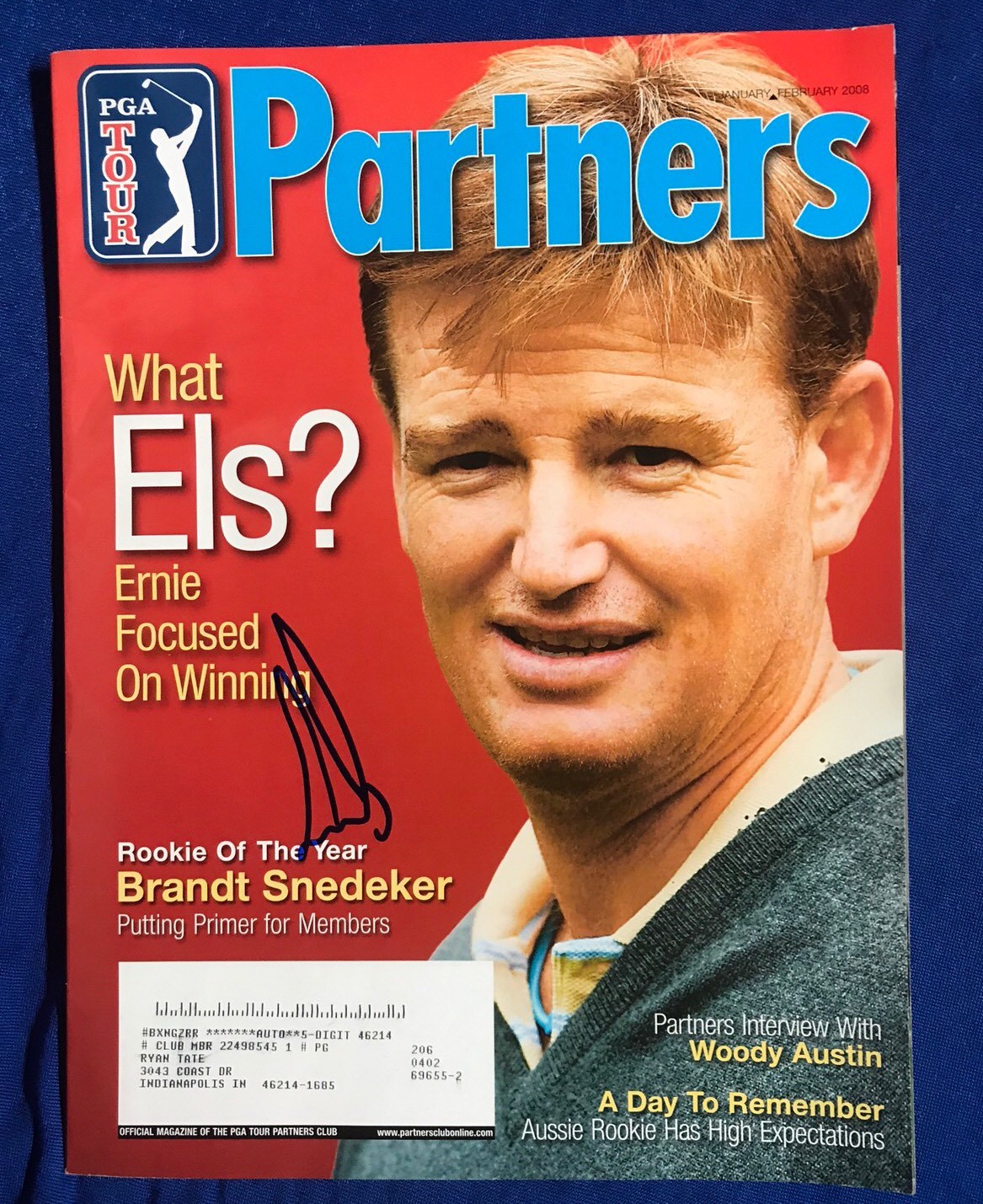 Ernie Els Autographed Magazine Signed PGA Golf Autographed
