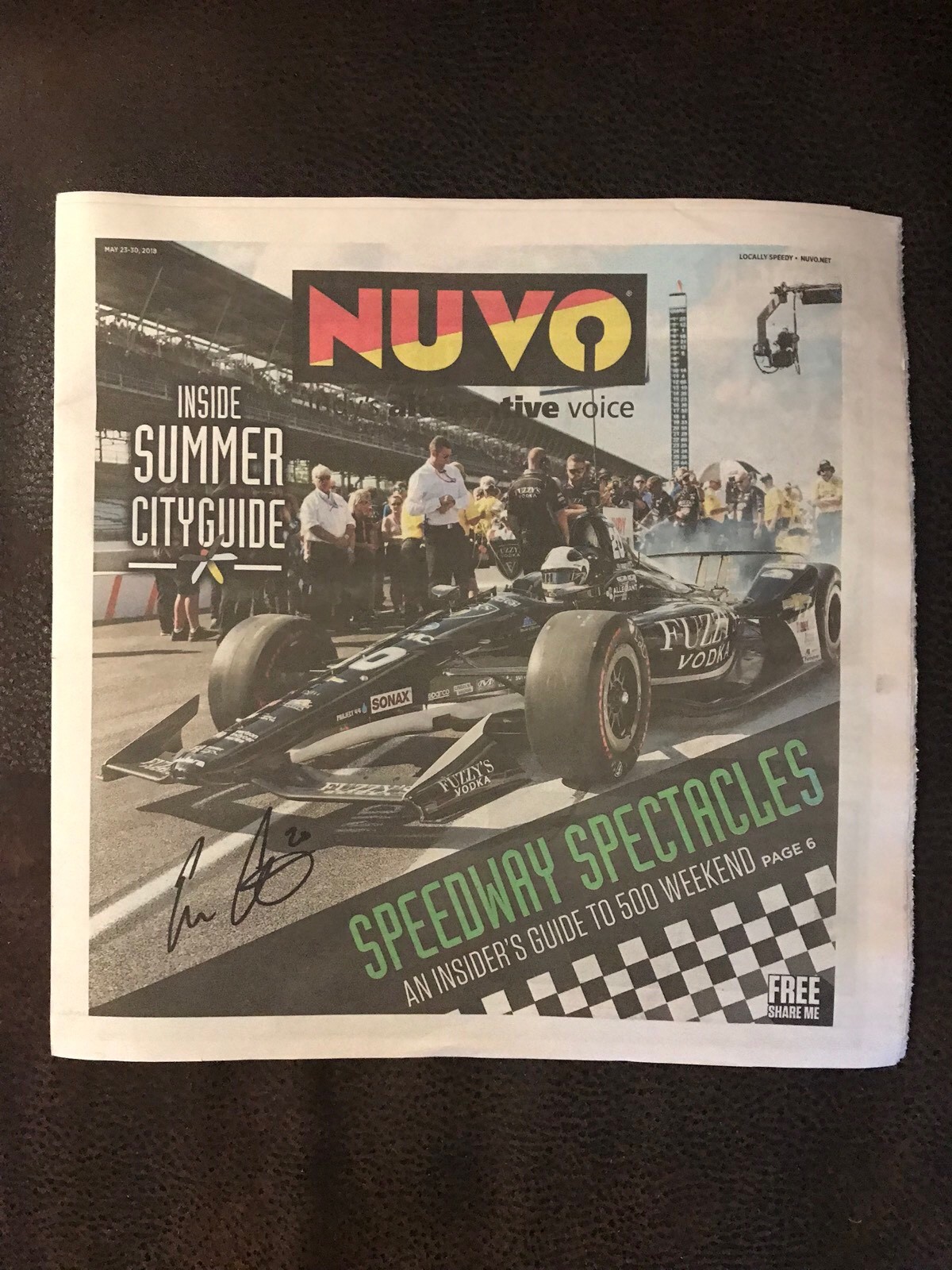 Ed Carpenter Signed NUVO Newspaper Magazine Indy 500 Autographed Indianapolis
