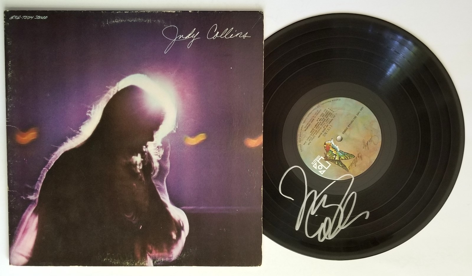 Judy Collins REAL hand SIGNED Living Vinyl Record COA Autographed

