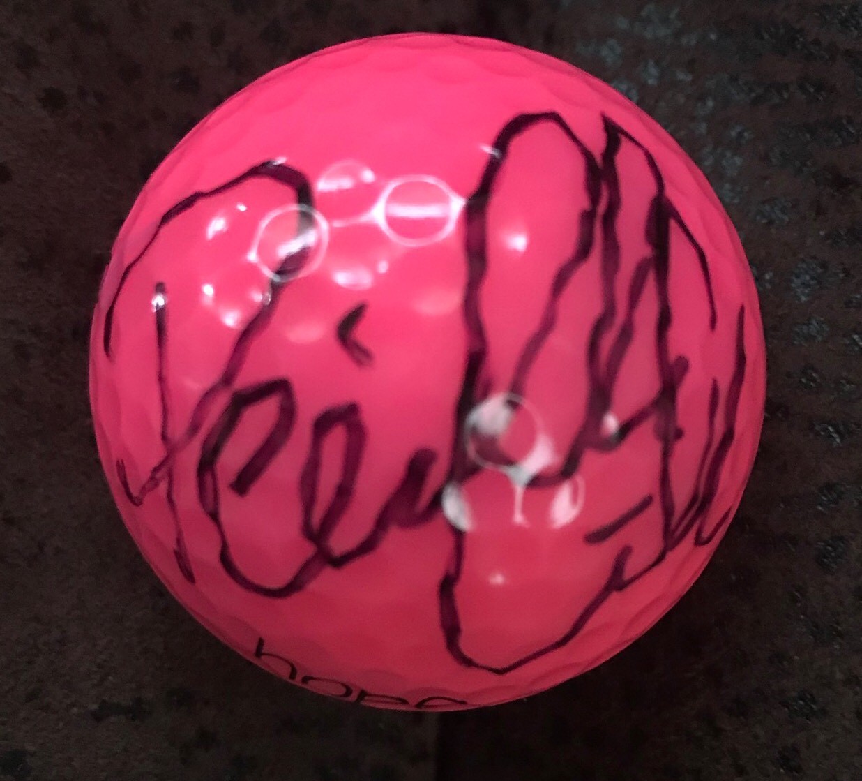 Pernilla Lindberg Signed Pink Golf Ball Autographed Breast Cancer Awareness
