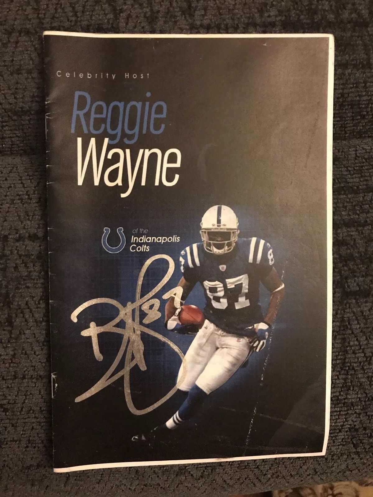 Reggie Wayne Signed Indianapolis Colts Dinner Brochure Pamphlet
