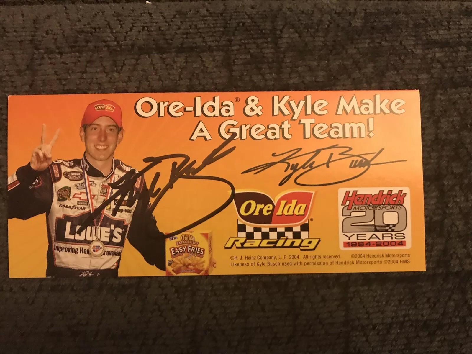 Nascar Kyle Busch Signed Handout Card

