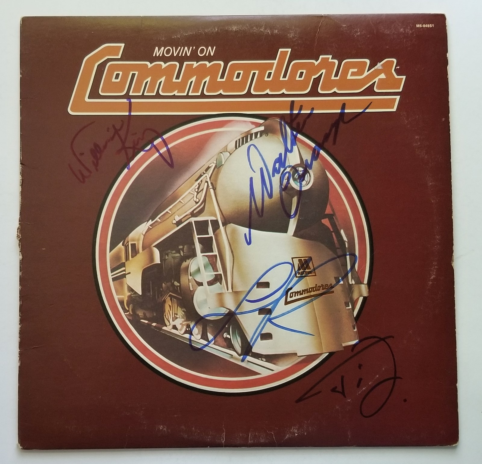 Commodores REAL hand SIGNED Movin' On Vinyl Record #1 COA Lionel Richie +3

