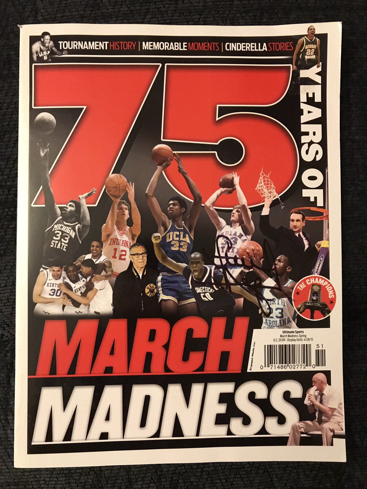 Steve Alford Signed 75 Years Of NCAA March Madness Basketball Magazine
