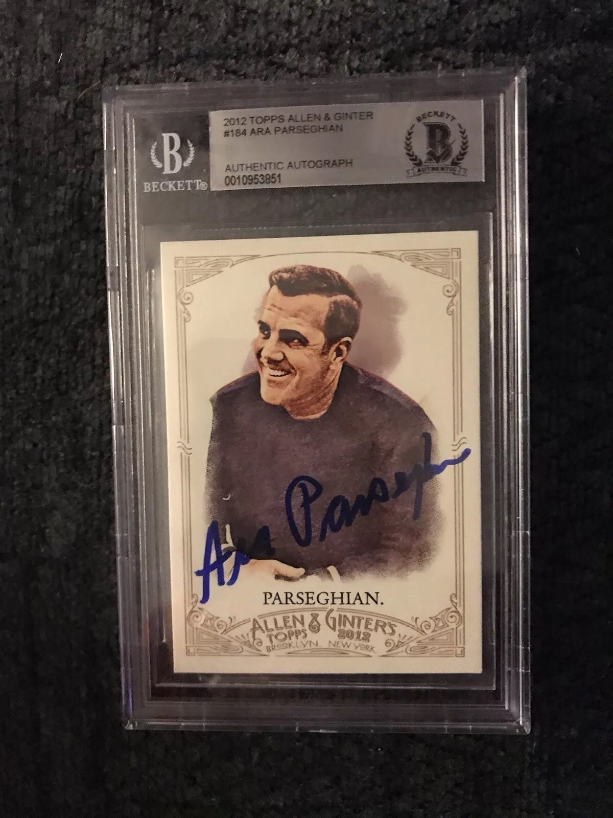 Area Parseghian 2012 Allen & Ginter #184 BAS Beckett Authenticated Card Signed
