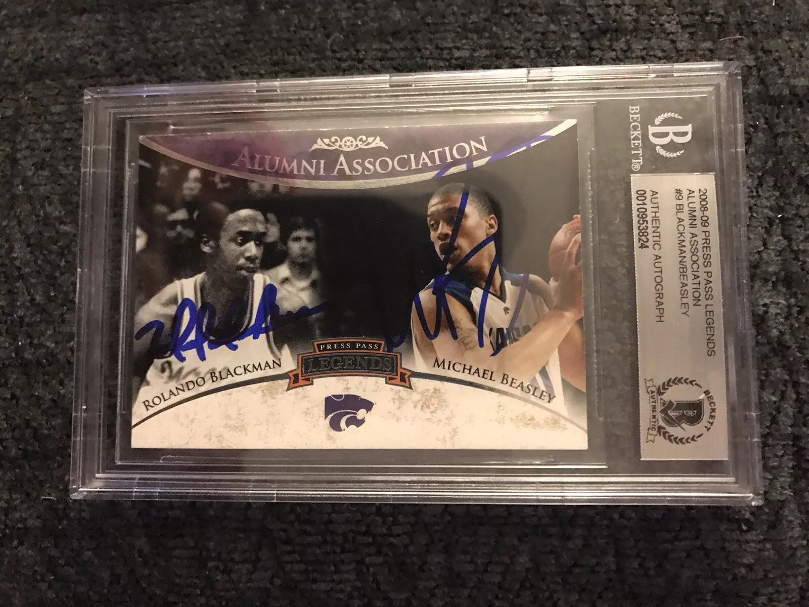 Rolando Blackman & Michael Beasley 2008 PP Legends #AA9 BAS Beckett Card Signed
