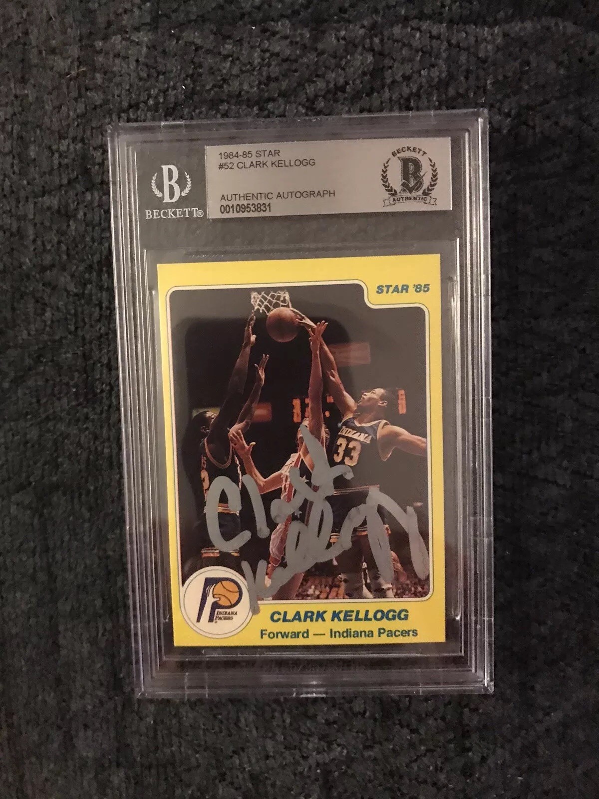 Clark Kellogg 1984-1985 Star #52 BAS Beckett Authenticated Card Signed Autograph
