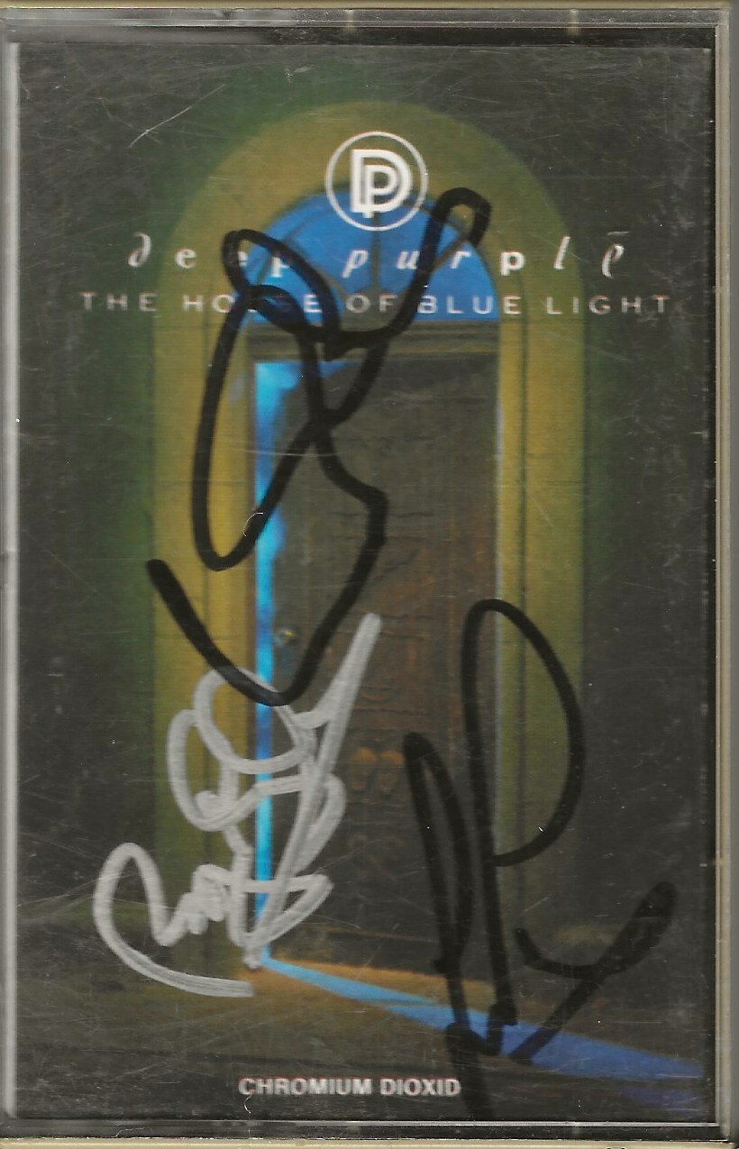 Deep Purple REAL hand SIGNED House Of Blue Light cassette tape COA by 3 members
