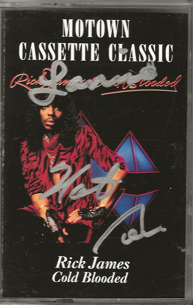 Tom McDermott Nathan Lanise Hughes SIGNED Rick James Cold Blooded cassette COA
