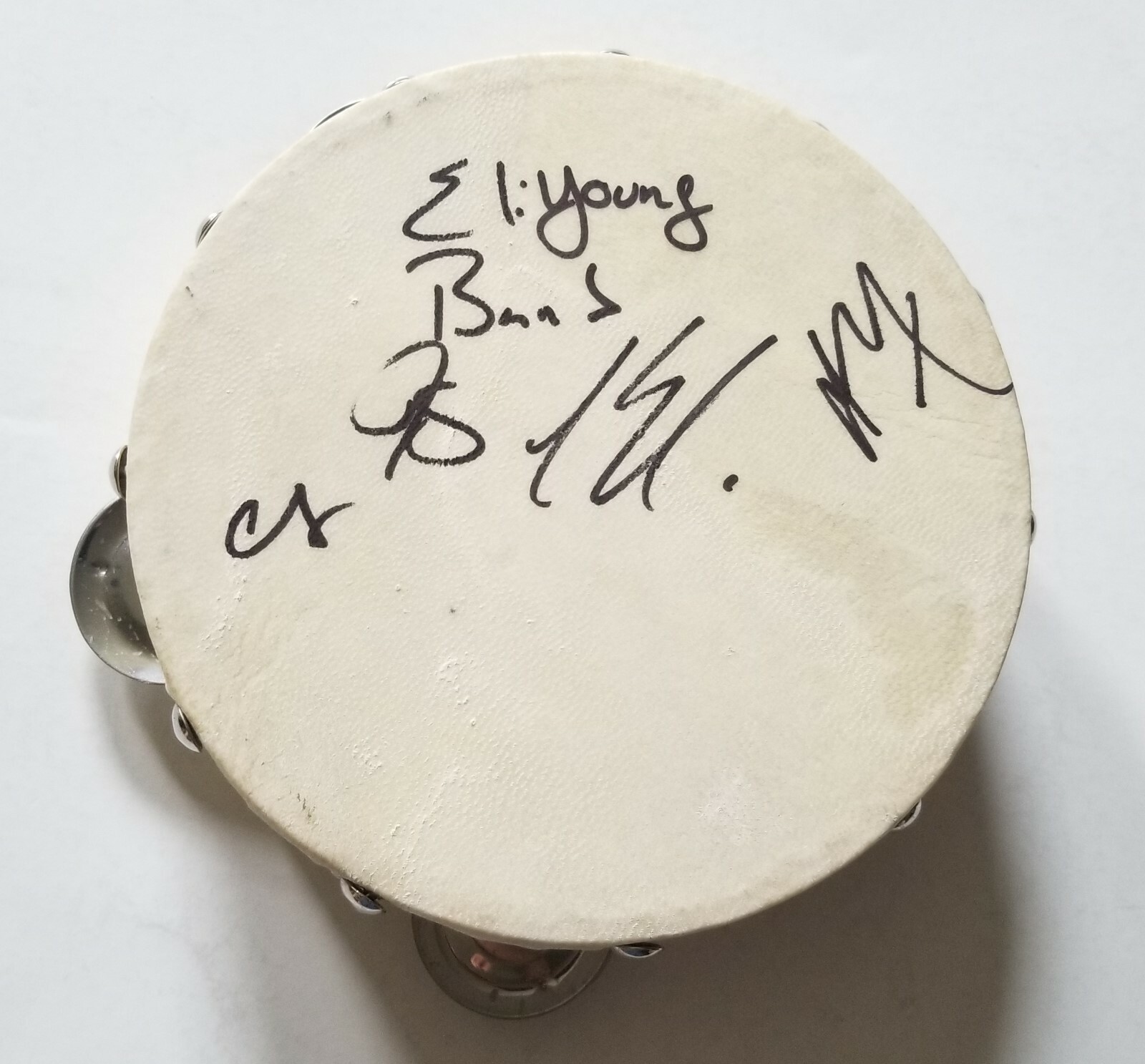 Eli Young Band REAL hand SIGNED Tambourine Autographed all 4 members EXACT PROOF
