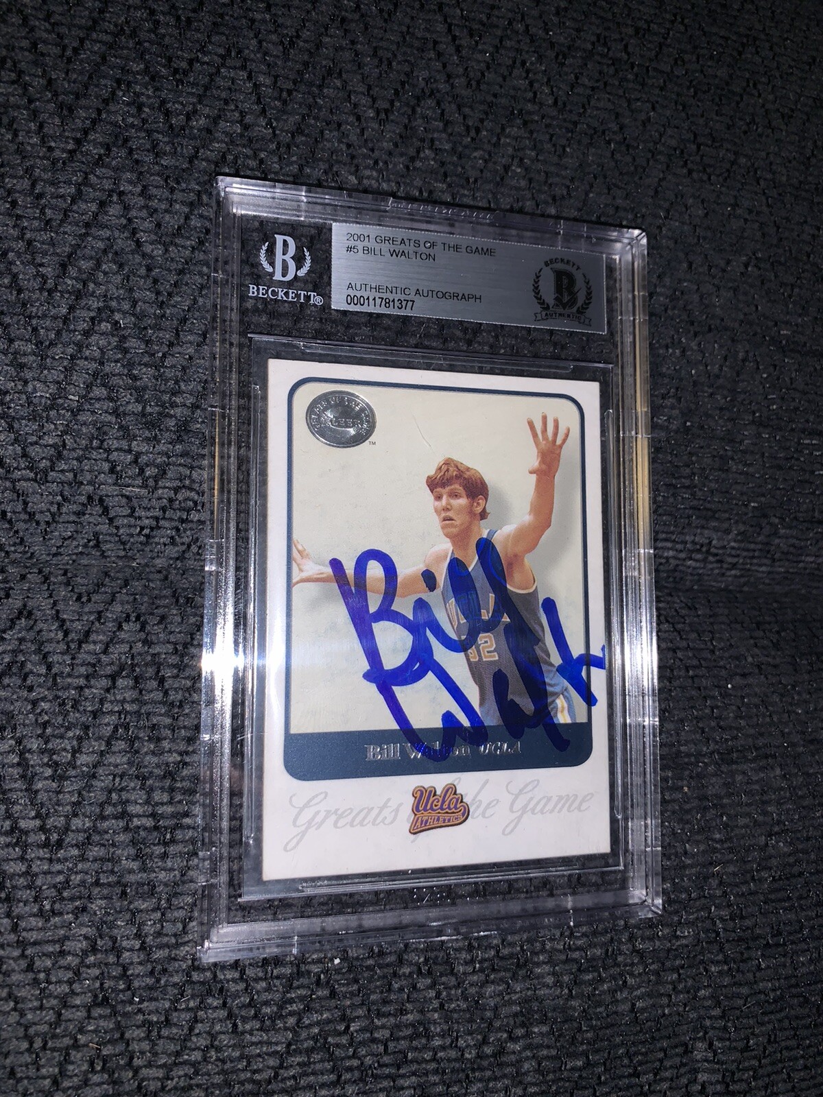 Bill Walton 2001 Fleer GOTG #5 BAS Beckett Authenticated Card Autographed
