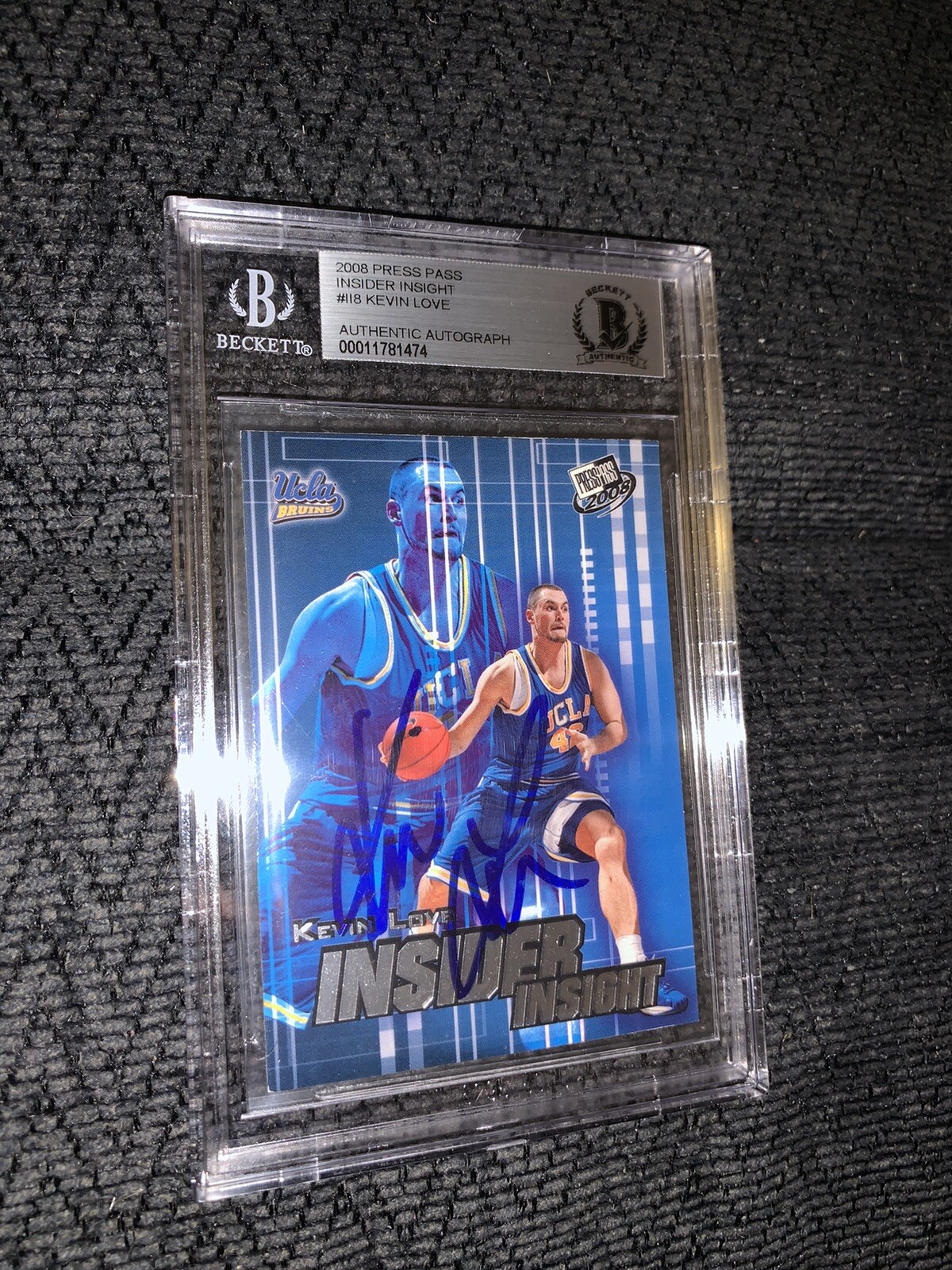 Kevin Love 2008-2009 Press Pass II #II-8 BAS Beckett Authenticated Card Signed
