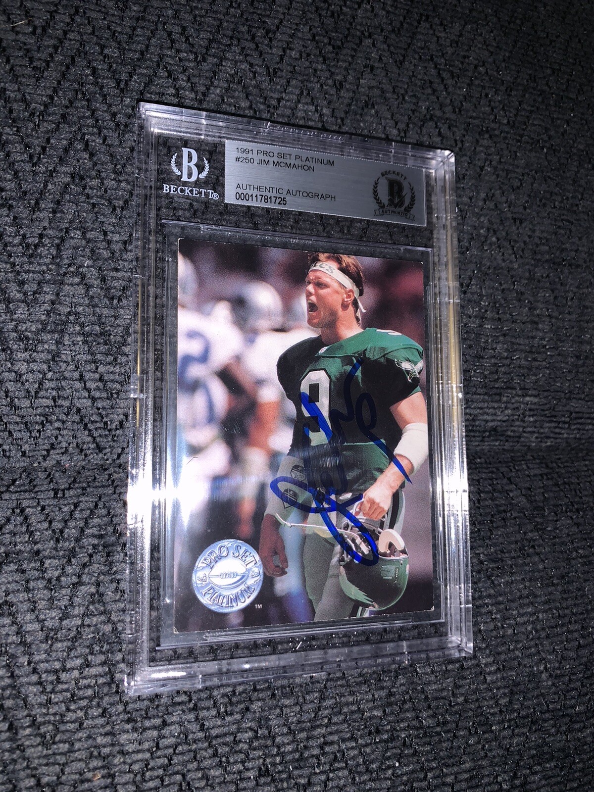 Jim McMahon Signed 1991 PS Platinum #250 BAS Beckett Card Signed Authenticated
