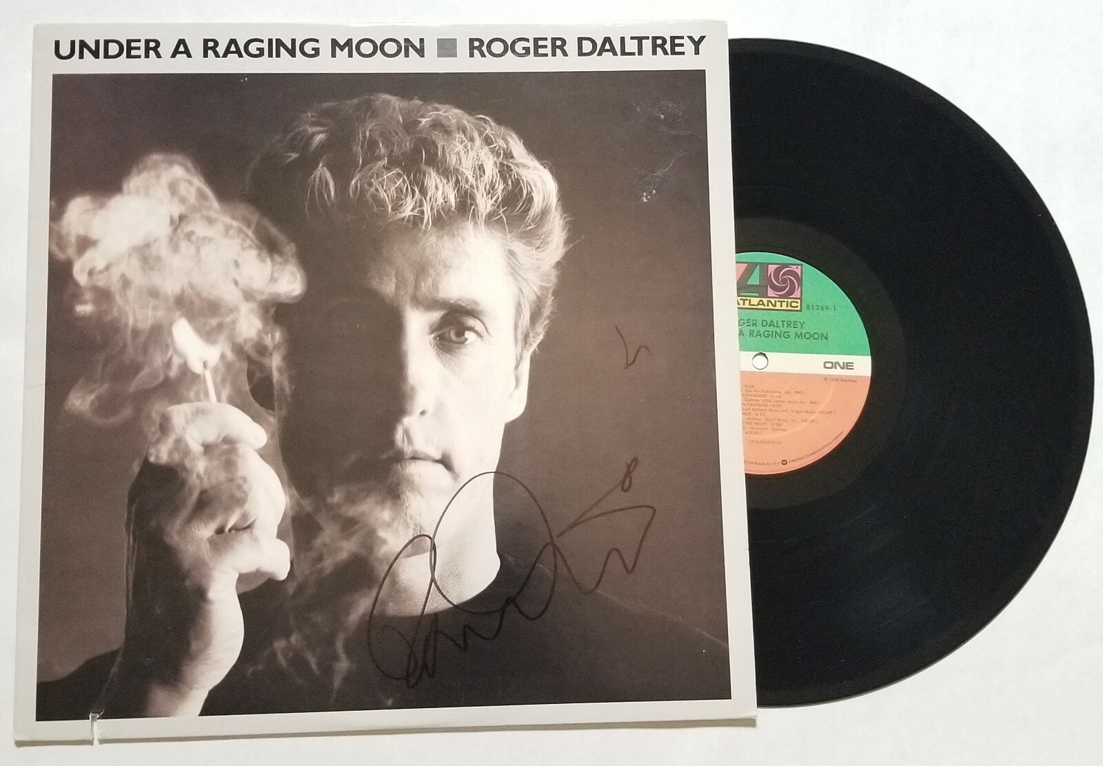 ROGER DALTREY SIGNED UNDER A RAGING MOON VINYL RECORD COA ORIGINAL WHO SINGER COLLECTIBLE MEMORABILIA