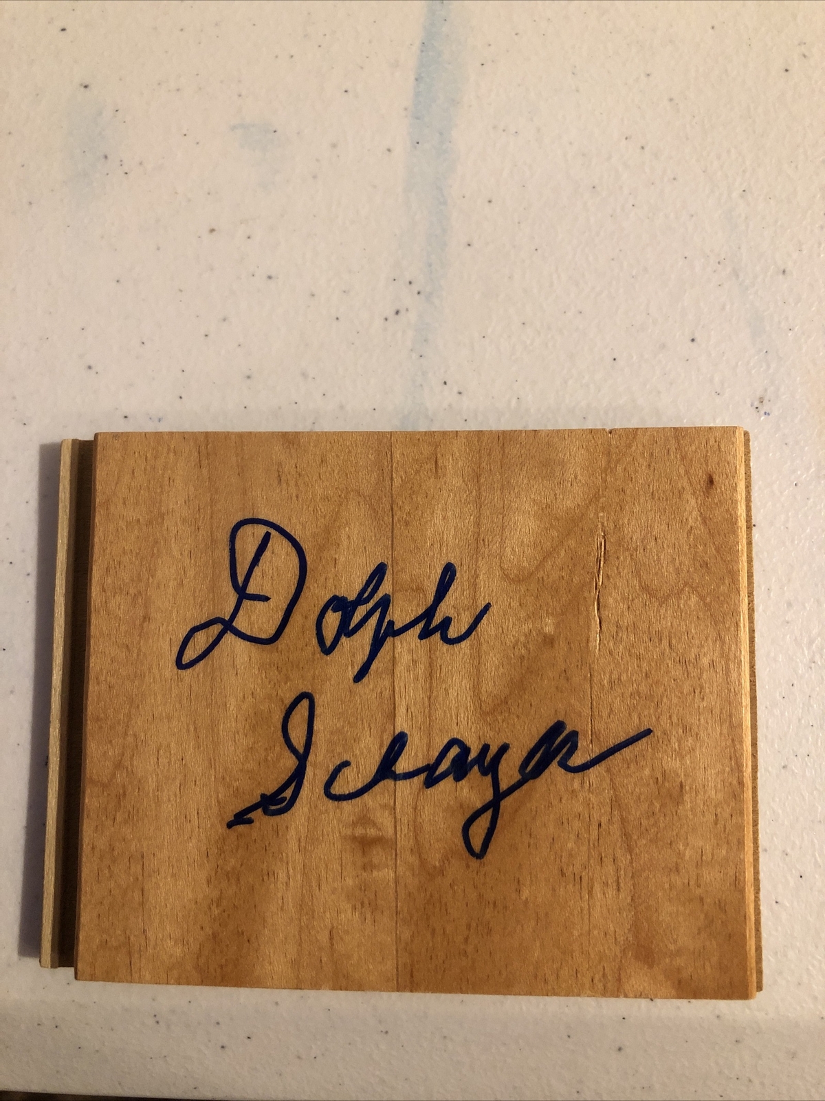 SYRACUSE NATIONALS- DOLPH SCHAYES SIGNED AUTOGRAPH FLOOR BOARD COA HOF NBA 50 COLLECTIBLE MEMORABILIA