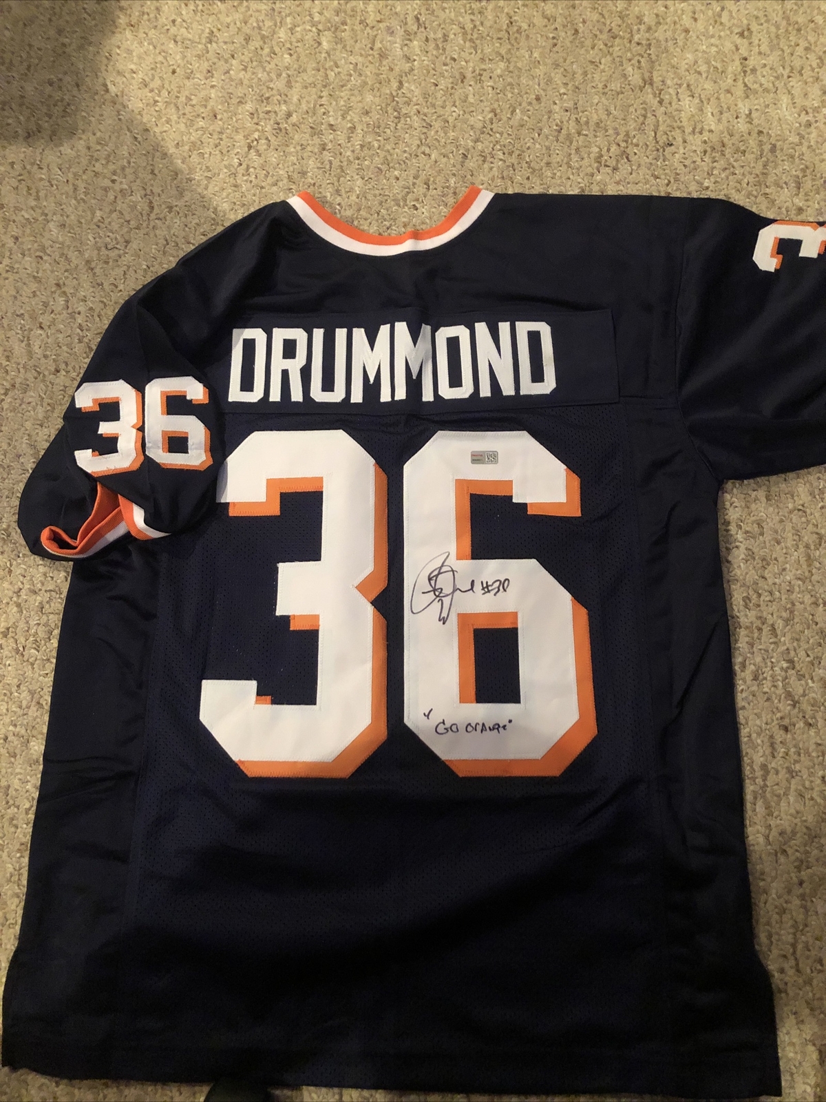 SYRACUSE ORANGE- ROBERT DRUMMOND SIGNED AUTOGRAPH JERSEY TRISTAR COA FOOTBALL COLLECTIBLE MEMORABILIA