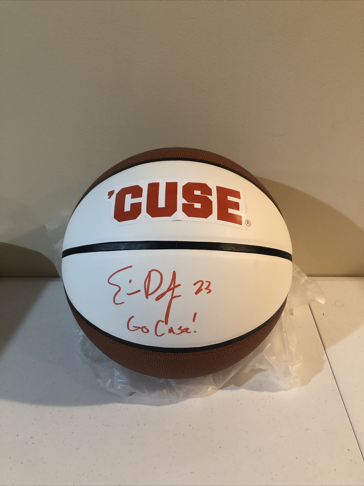 SYRACUSE ORANGE- ERIC DEVENDORF SIGNED AUTOGRAPH LOGO BASKETBALL COA GO CUSE