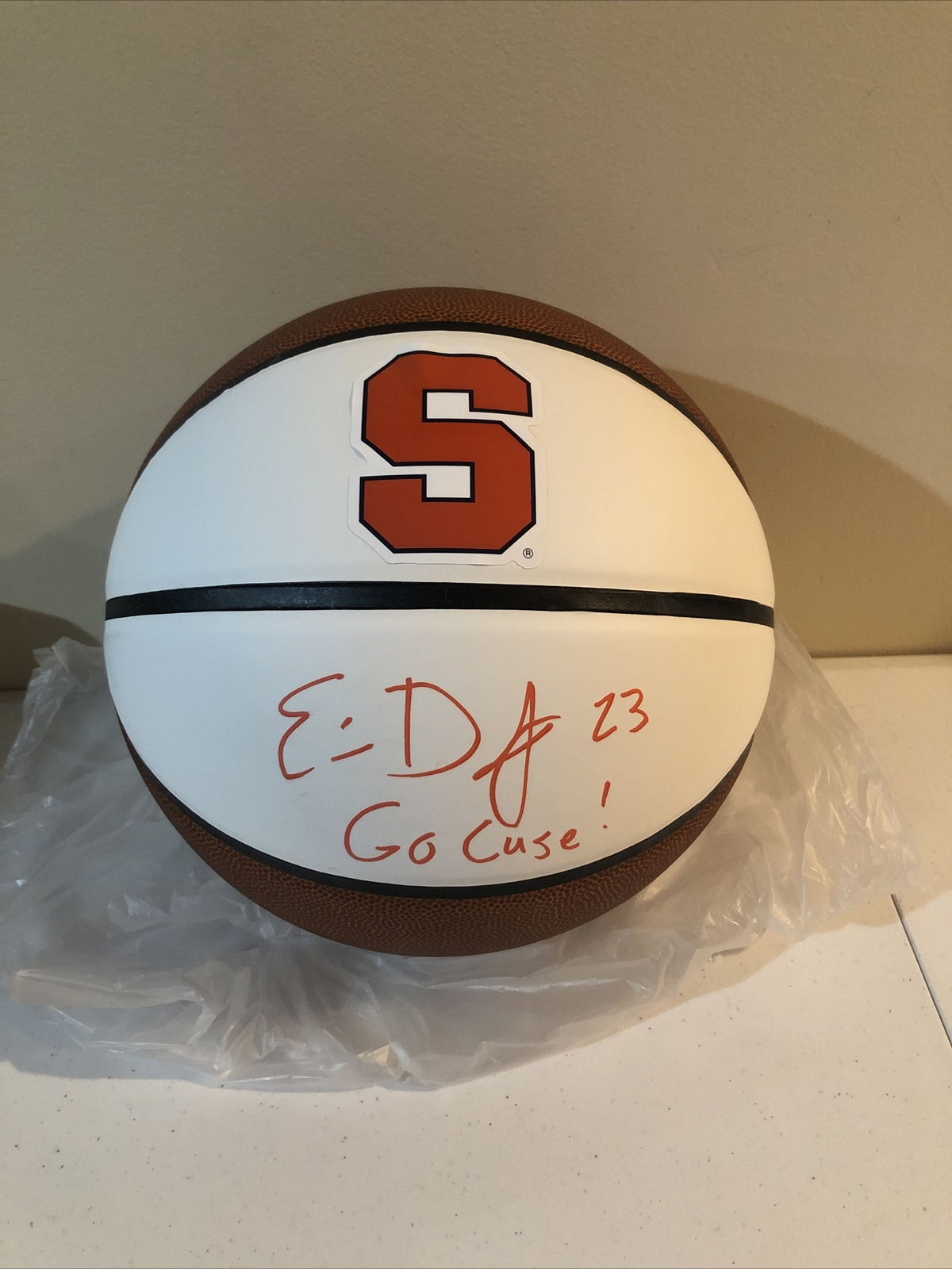 SYRACUSE ORANGE- ERIC DEVENDORF SIGNED AUTOGRAPH LOGO BASKETBALL COA GO CUSE COLLECTIBLE MEMORABILIA