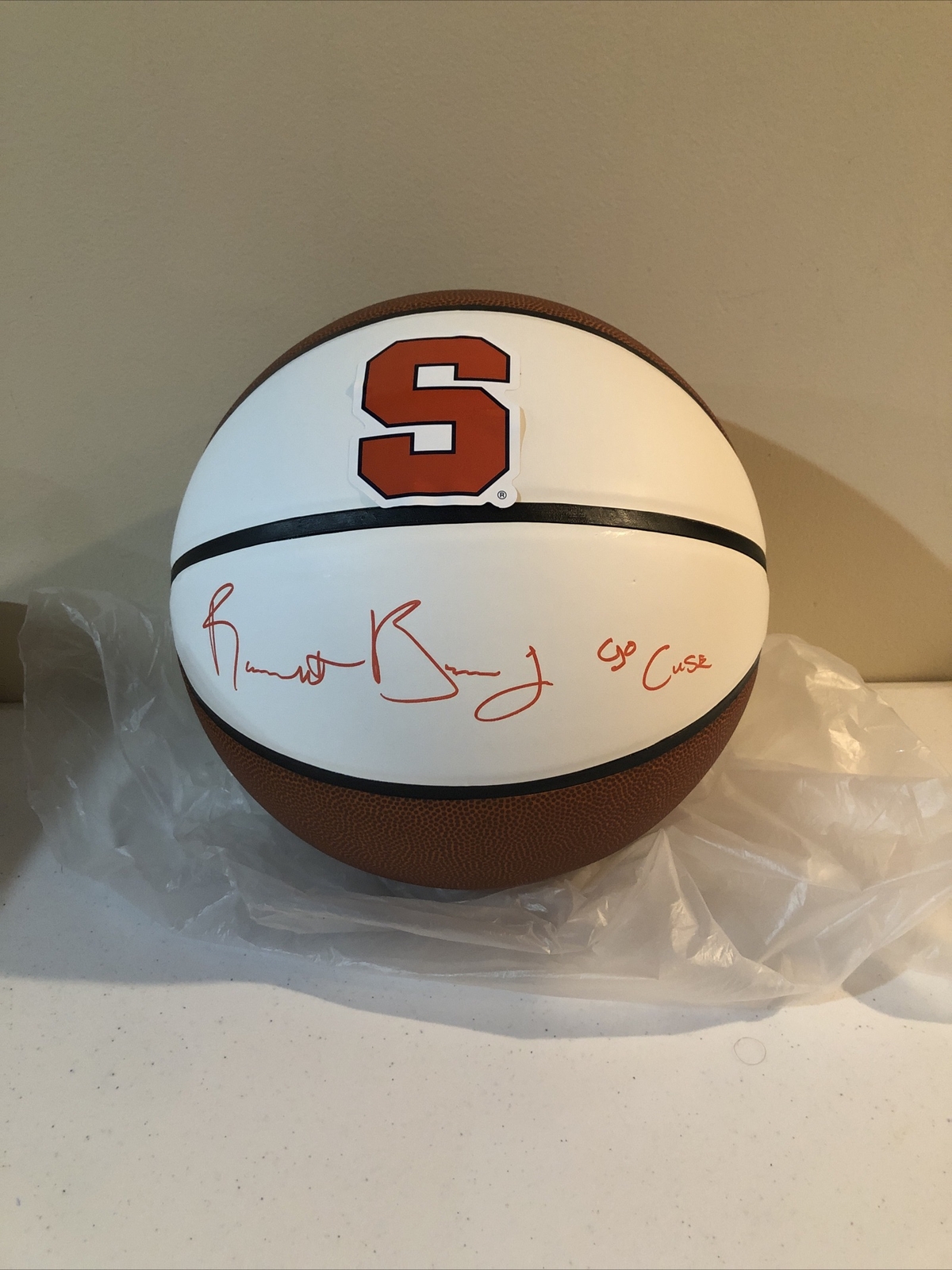 SYRACUSE ORANGE- ROOSEVELT BOUIE SIGNED AUTOGRAPH LOGO BASKETBALL COA BALL CUSE