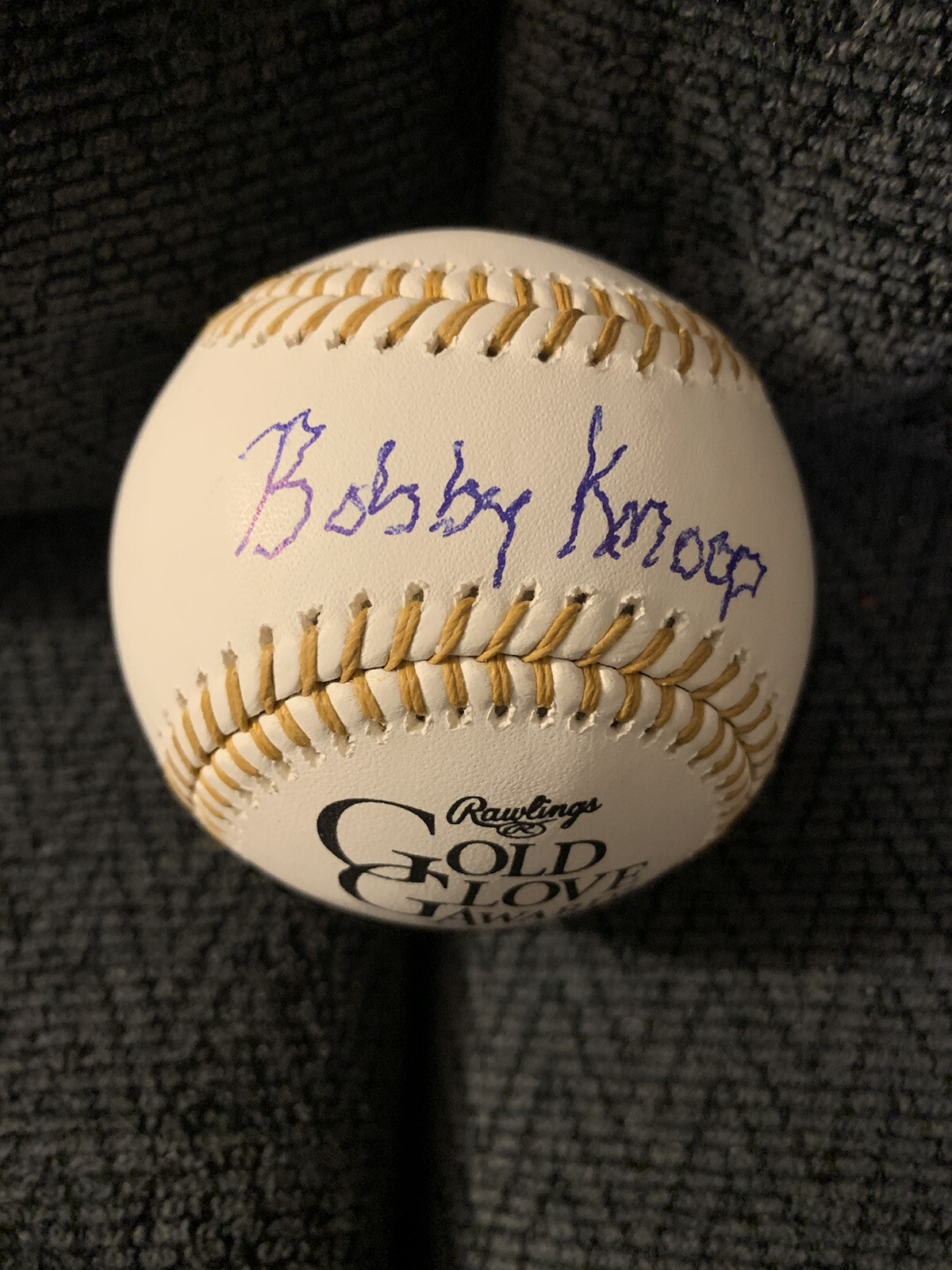 Bobby Knoop Signed Gold Glove Baseball Official Authentic Rawlings ROMLB
