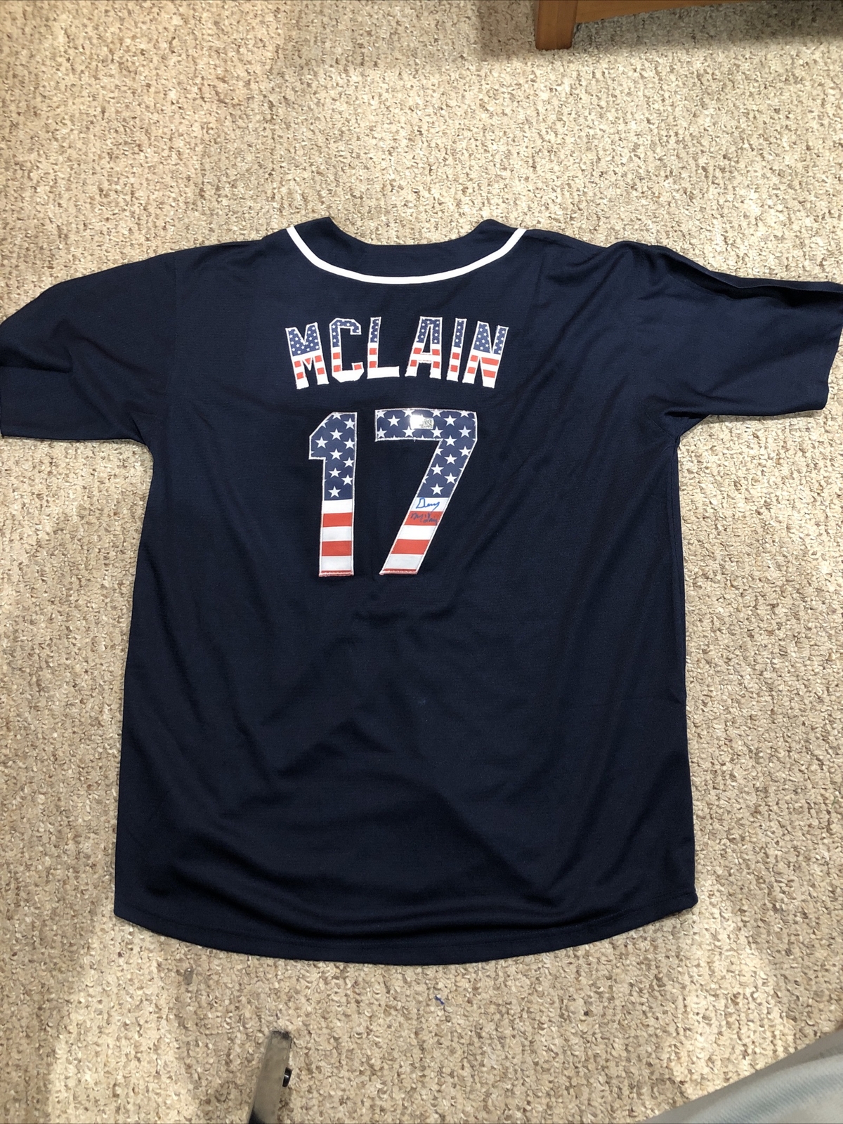 DETROIT TIGERS- DENNY MCLAIN SIGNED AUTOGRAPH USA JERSEY TRISTAR COA RARE