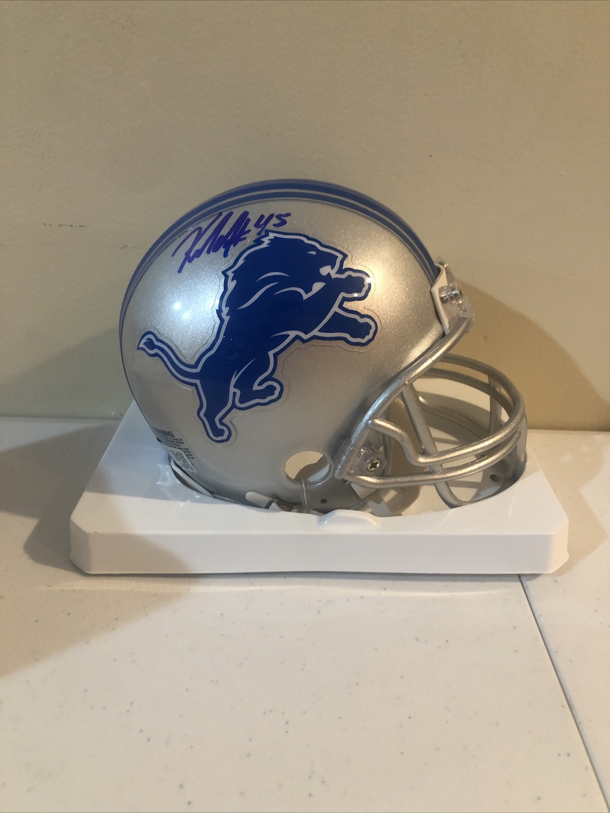 DETROIT LIONS- KURT SCHULZ SIGNED AUTOGRAPH MINI HELMET TRISTAR COA BILLS