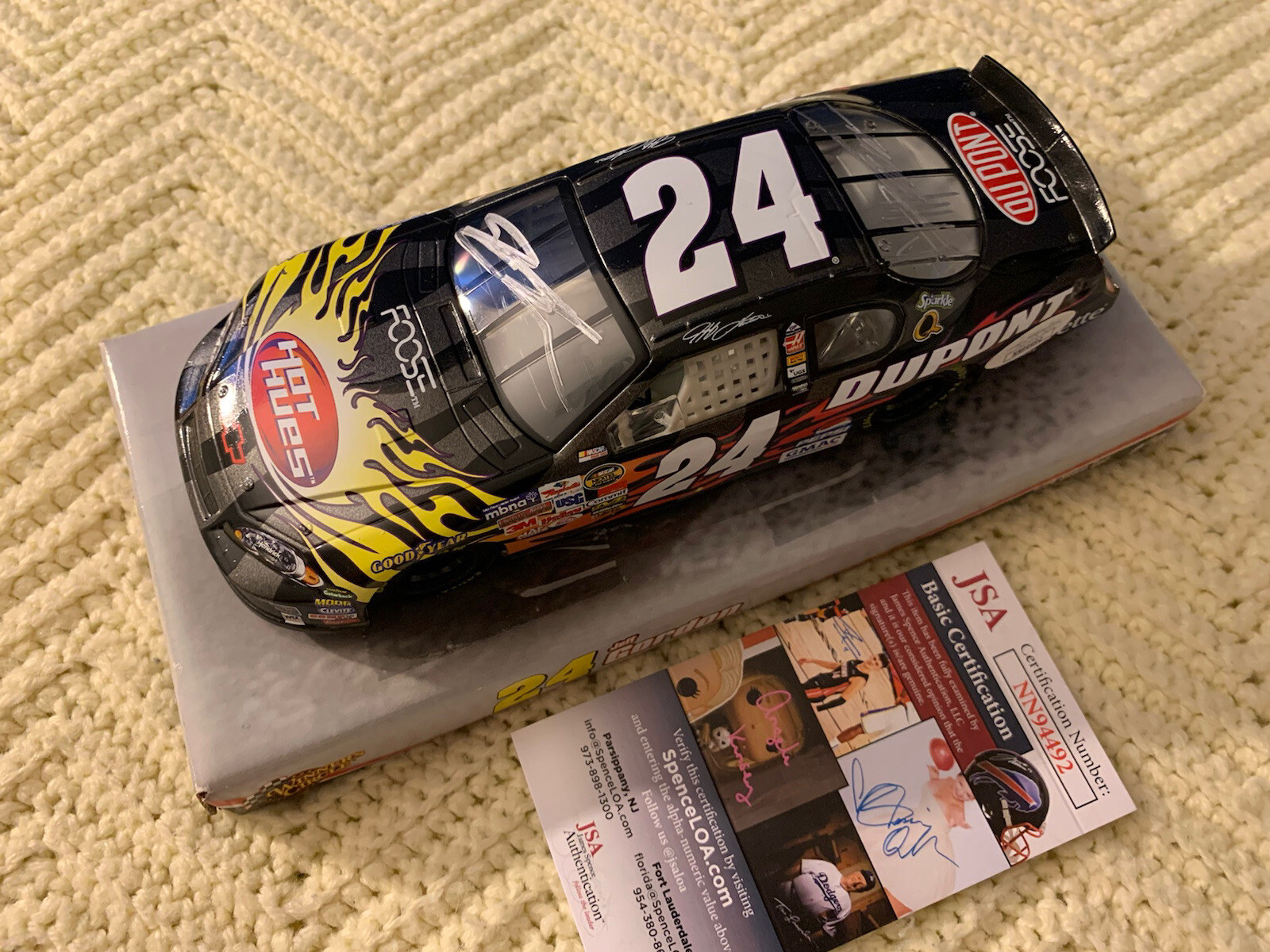 Jeff Gordon & Chip Foose Signed 1/24 Scale Diecast Car JSA Authenticated COA
