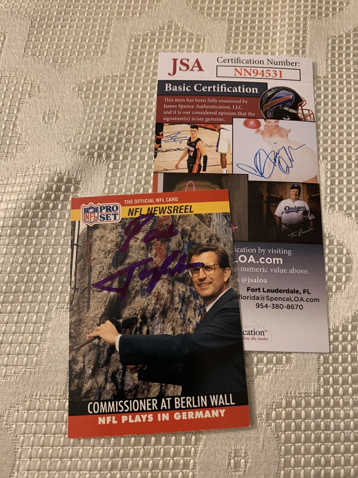 Paul Tagliabue Signed Trading Card Pro Football HOF JSA Authenticated COA
