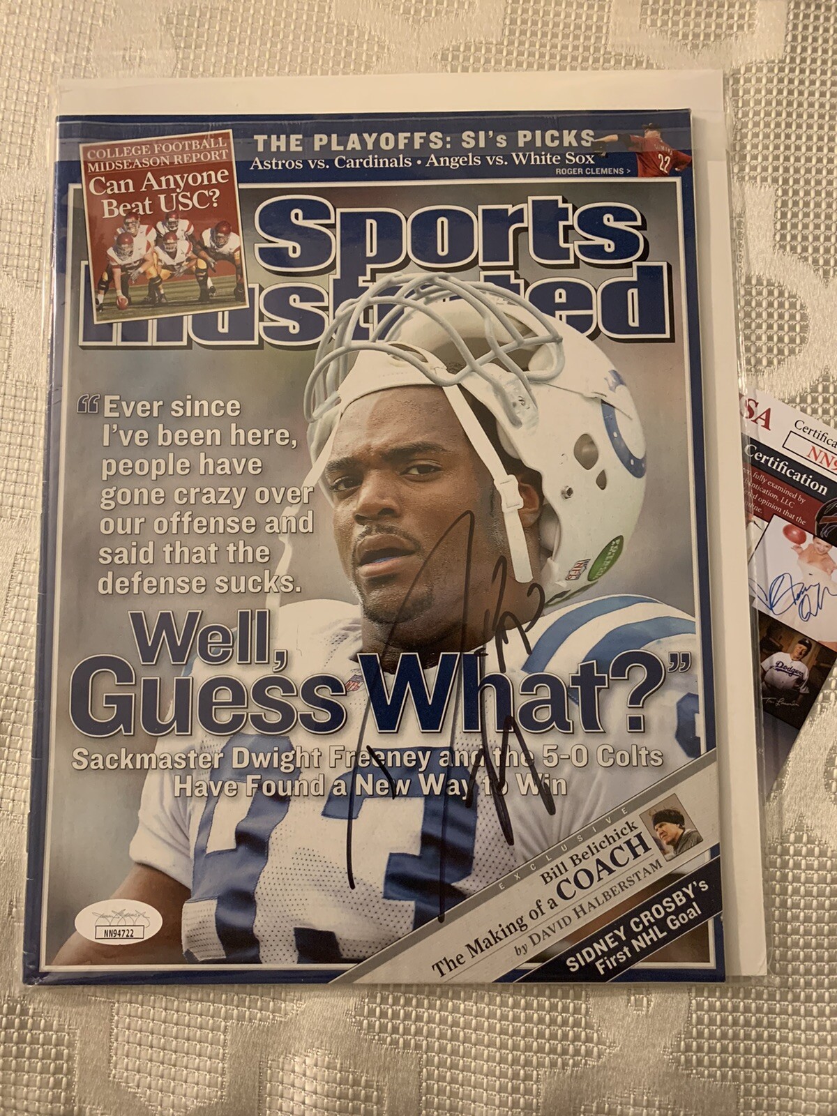 Dwight Freeney Signed Sports Illustrated Magazine JSA Authentication COA Colts
