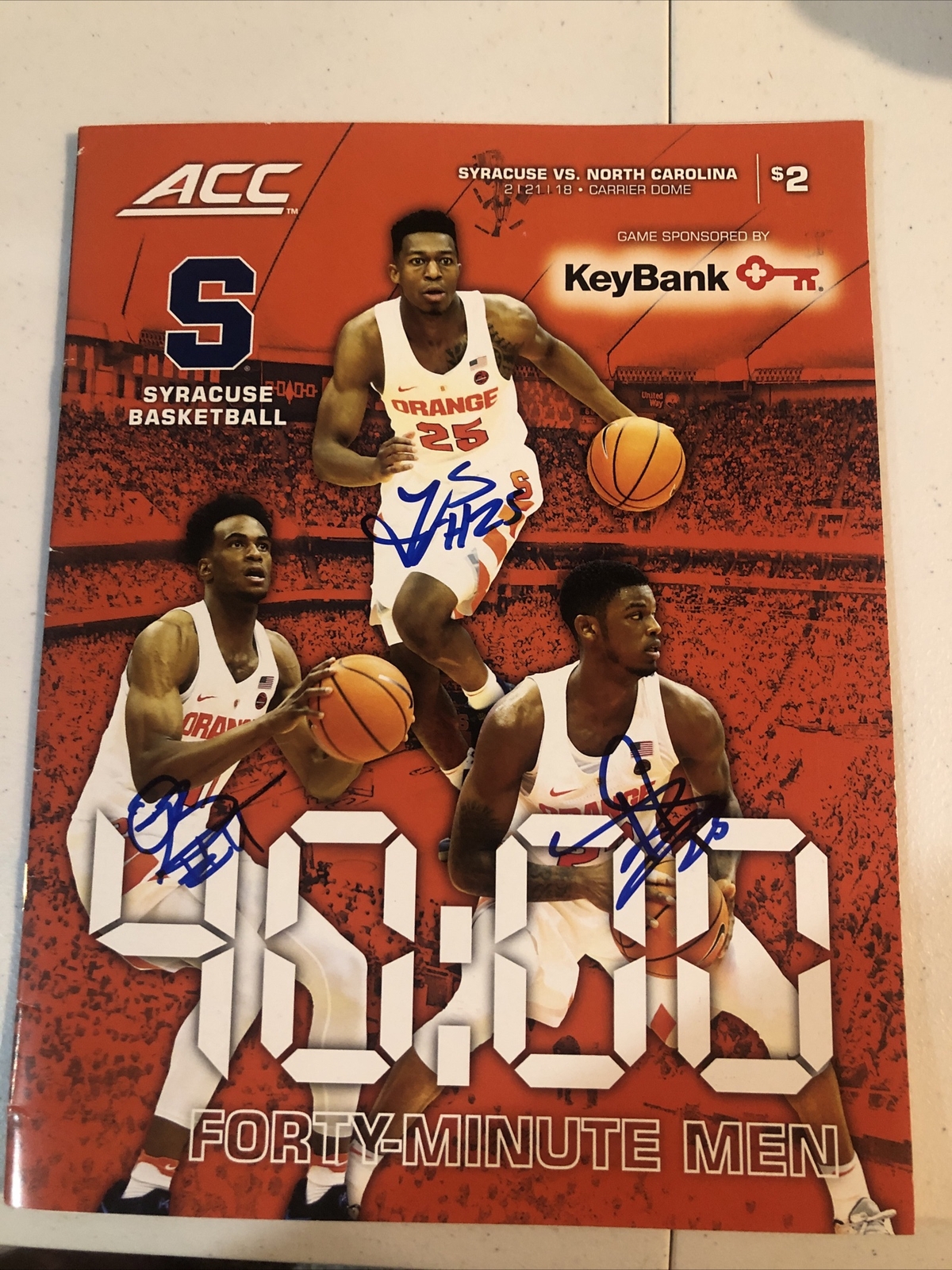 SYRACUSE ORANGE- BATTLE BRISETT HOWARD SIGNED AUTOGRAPH PROGRAM COA COLLECTIBLE MEMORABILIA