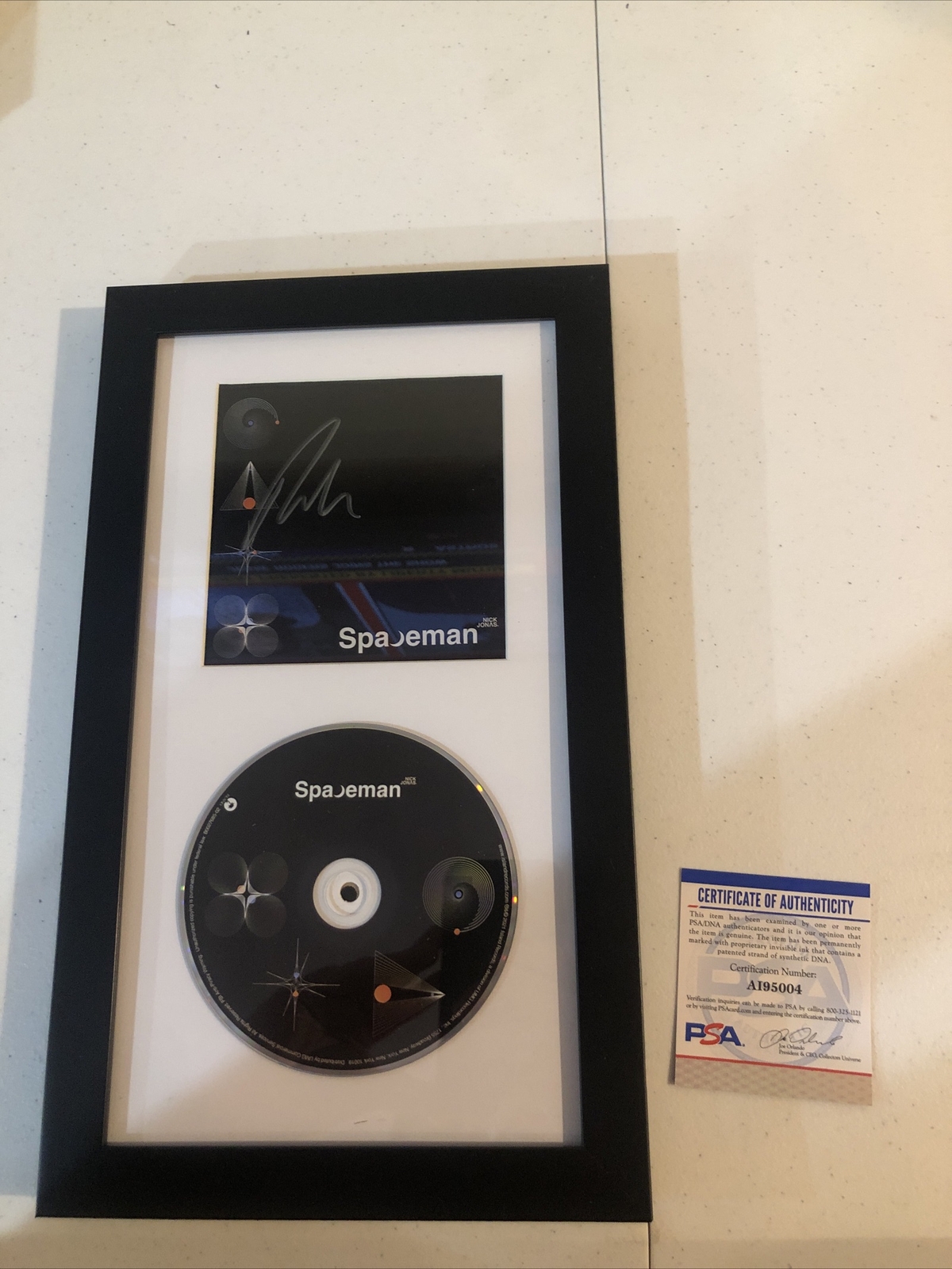 NICK JONAS SIGNED AUTOGRAPH FRAMED SPACEMAN CD PSA DNA COA POP STAR