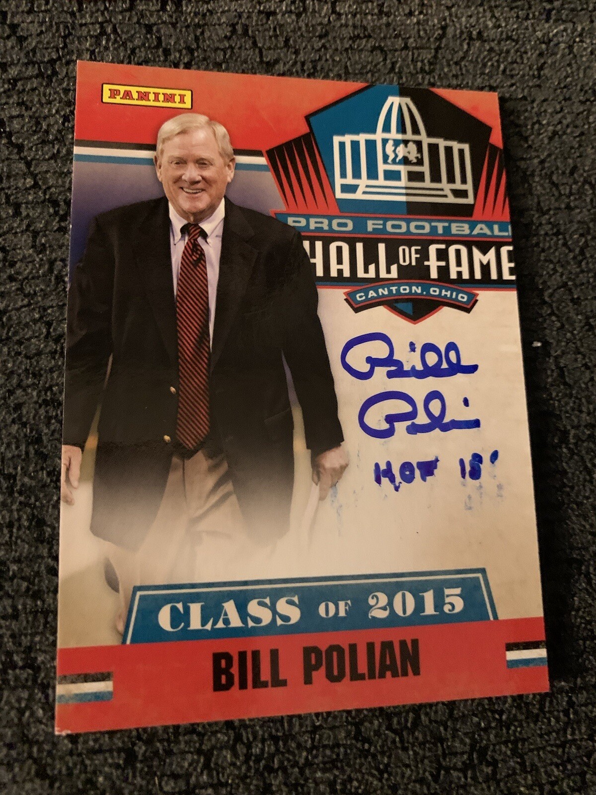 Bill Polian Signed Trading Card Autographed Pro Football Hall Of Fame Panini
