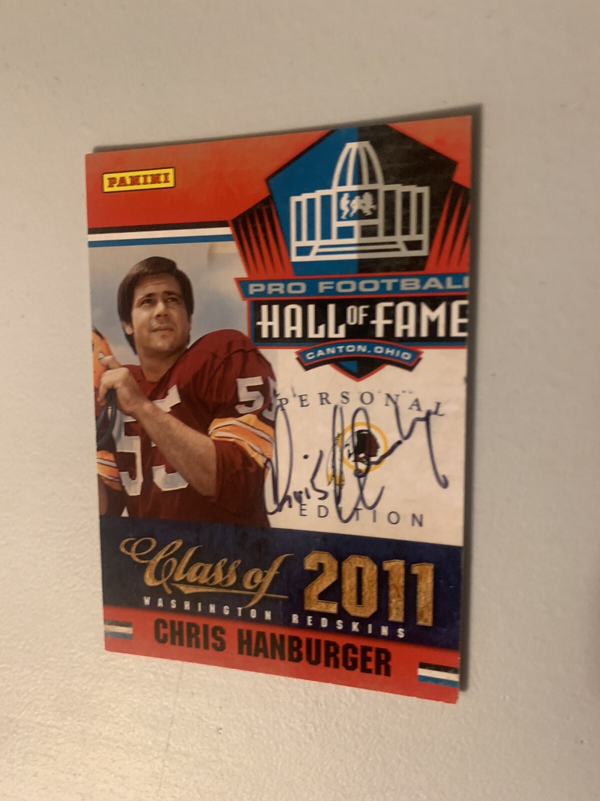 Chris Hanburger Signed Trading Card Autographed Pro Football Hall Of Fame Panini
