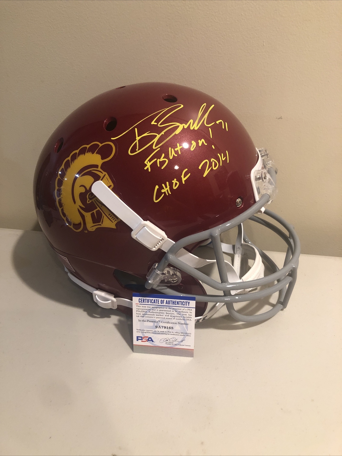 USC TROJANS- TONY BOSELLI SIGNED AUTOGRAPH FULL SIZE HELMET PSA COA JAGUARS COLLECTIBLE MEMORABILIA