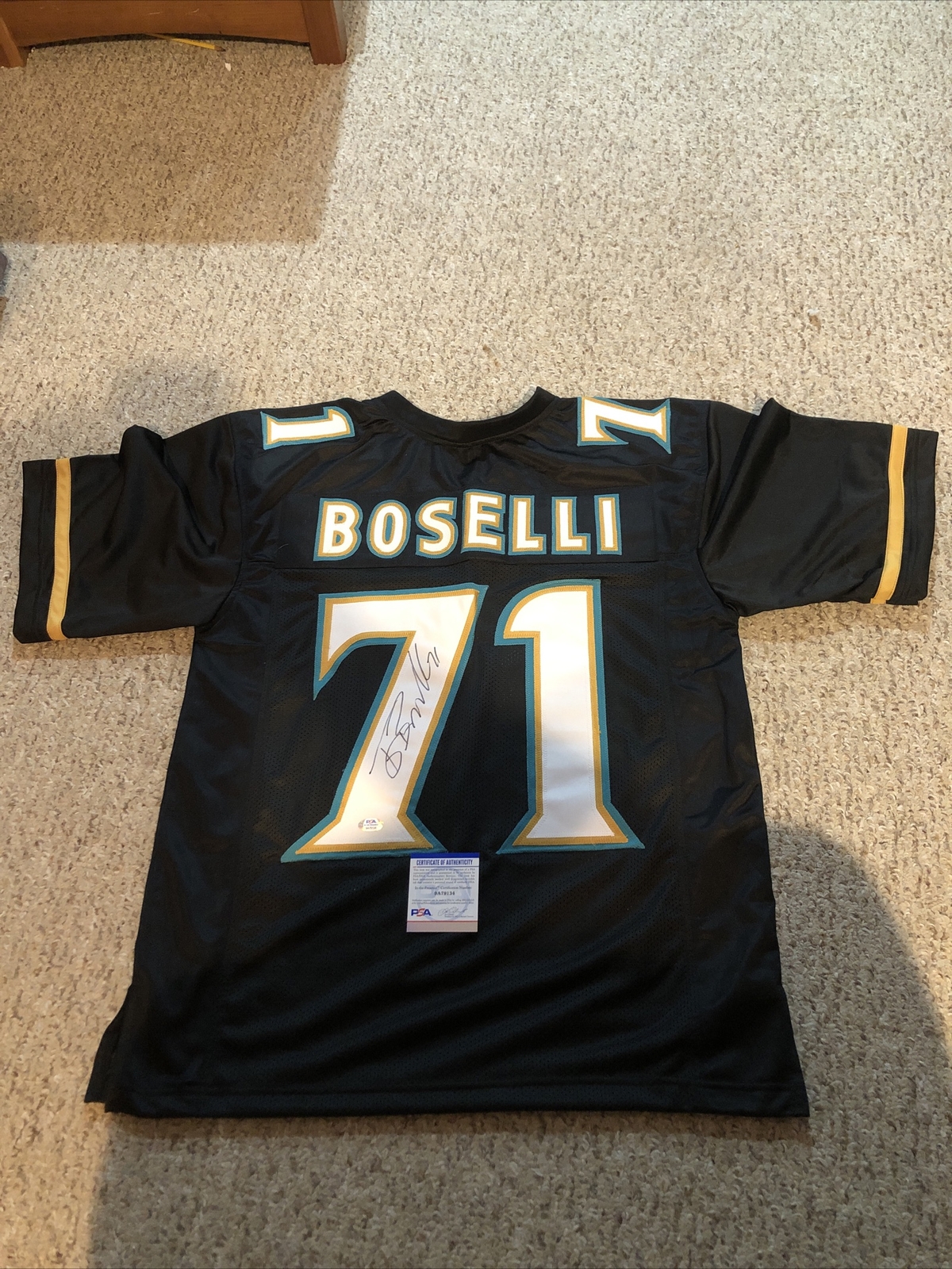 JACKSONVILLE JAGUARS- TONY BOSELLI SIGNED AUTOGRAPH CUSTOM JERSEY PSA COA USC