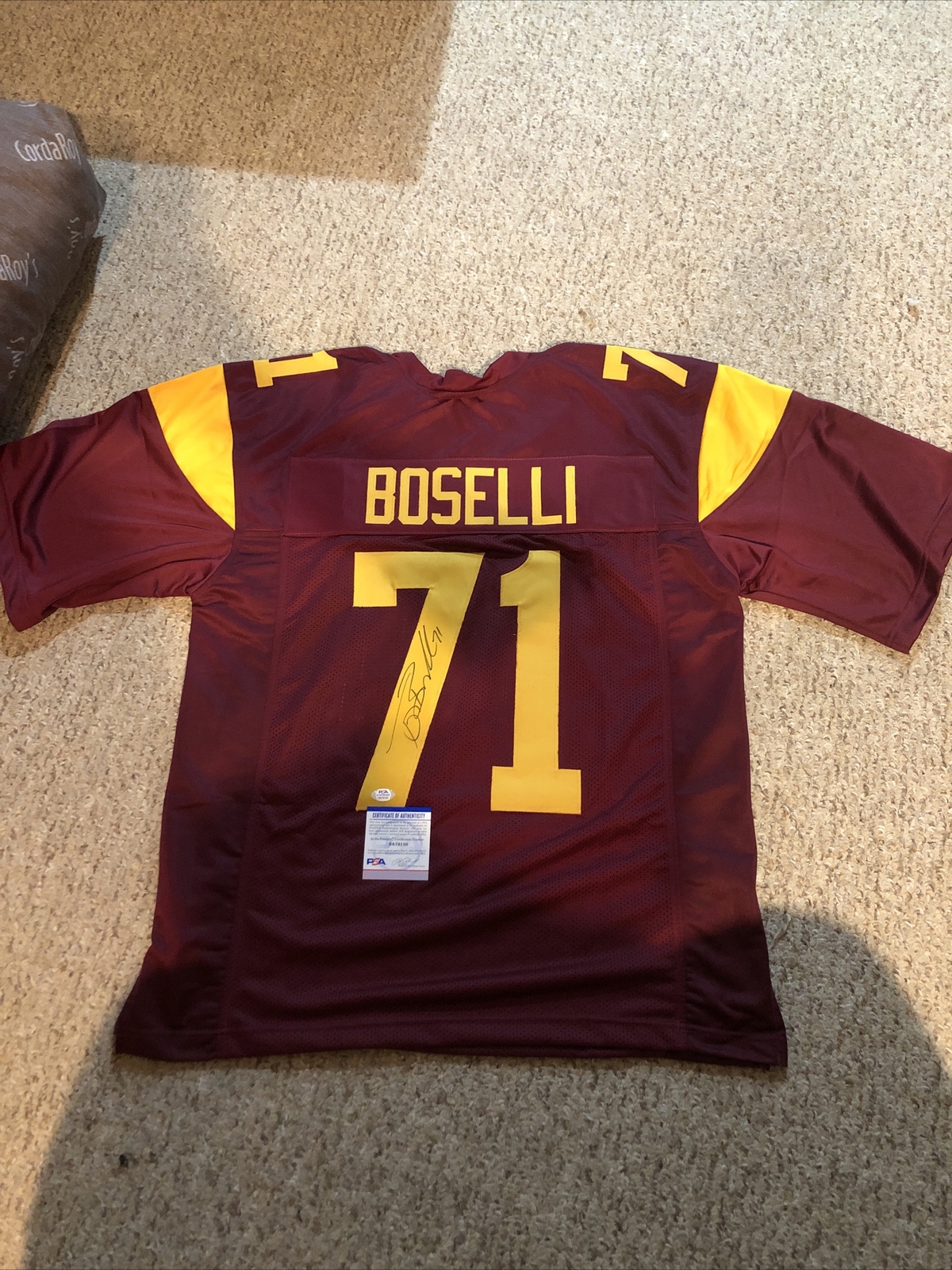 USC TROJANS- TONY BOSELLI SIGNED AUTOGRAPH CUSTOM JERSEY PSA COA JAGUARS