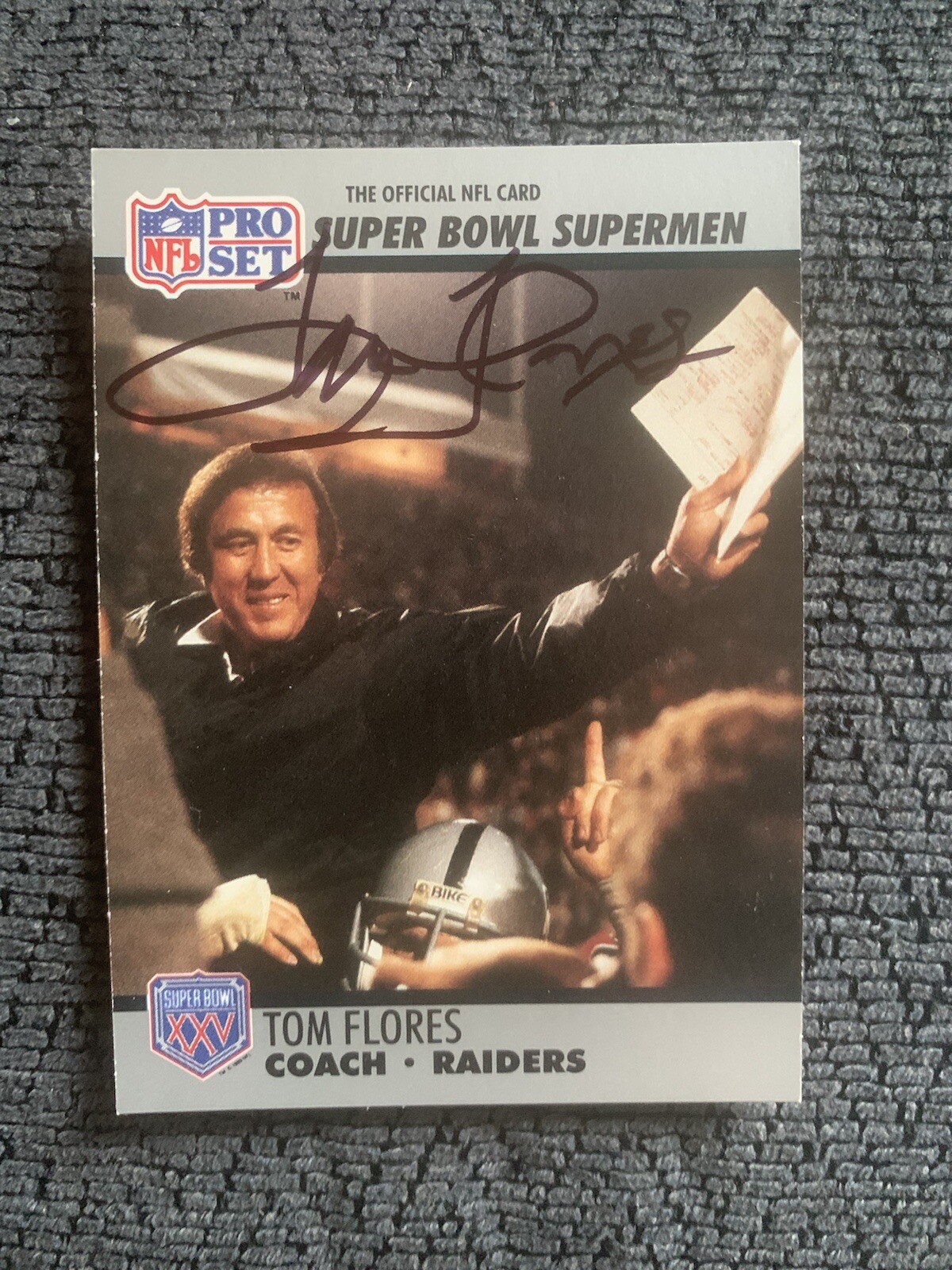 Tom Flores Signed Trading Card Autographed Pro Football Hall Of Fame
