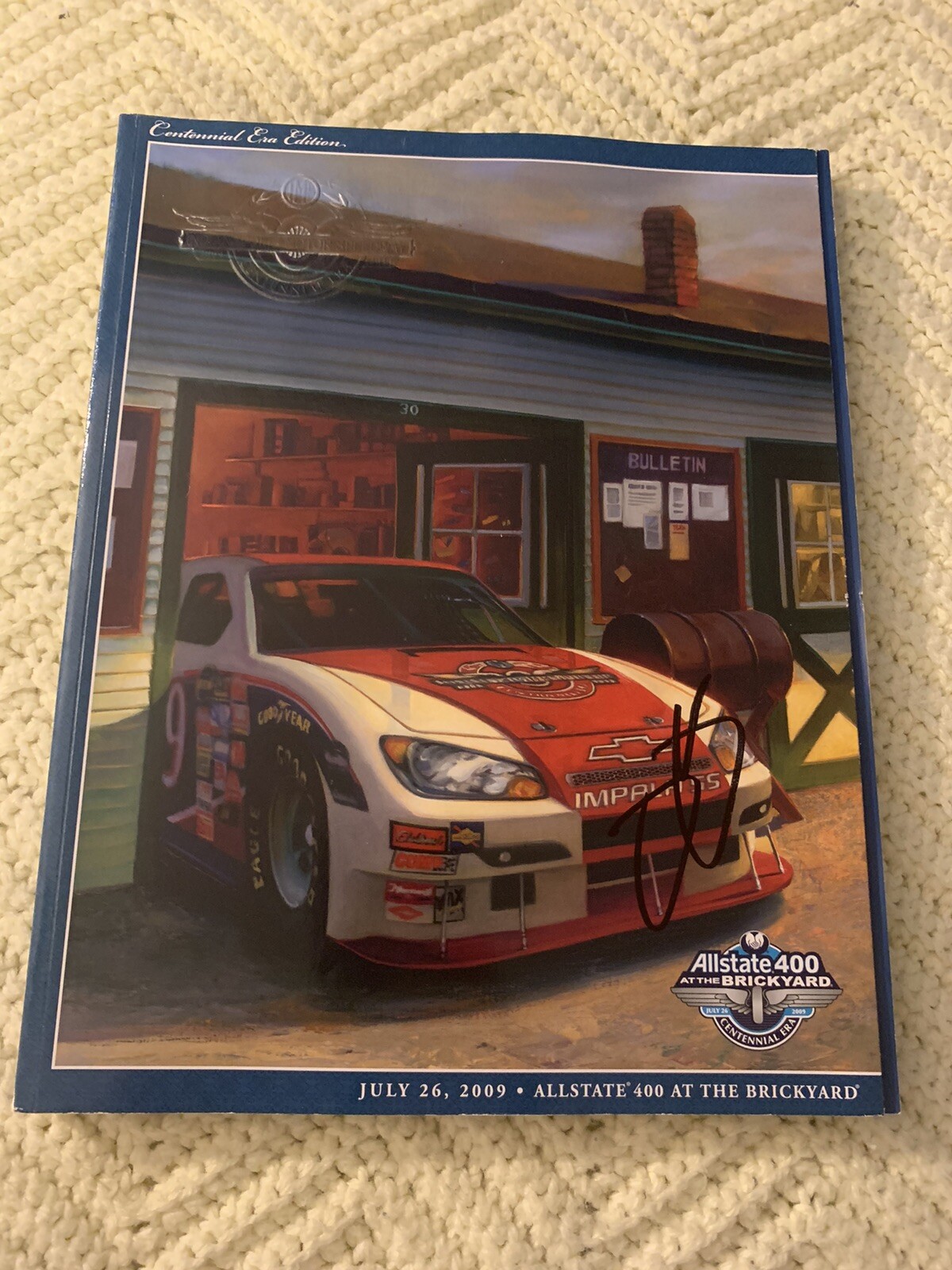 2009 Brickyard 400 Program Signed By Winner Jimmie Johnson Autographed Nascar
