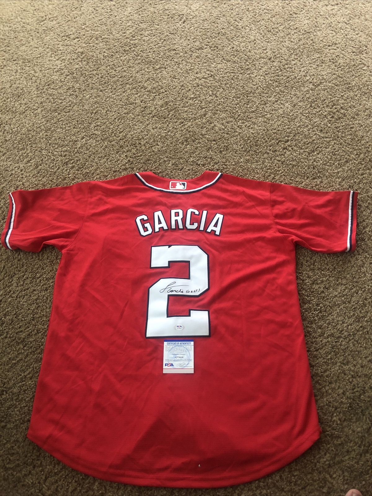 WASHINGTON NATIONALS- LUIS GARCIA SIGNED AUTOGRAPH JERSEY PSA DNA COA PROSPECT