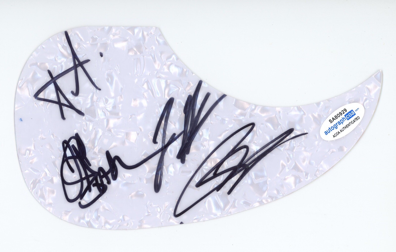 JACKYL FULL BAND SIGNED AUTOGRAPH ACOUSTIC GUITAR PICKGUARD ACOA COA JESSE ALL 4