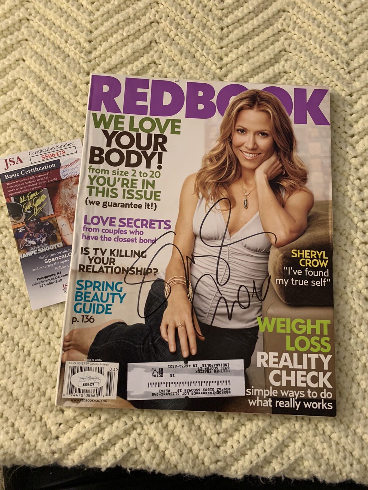Sheryl Crow Signed Redbook Magazine JSA Authenticated COA
