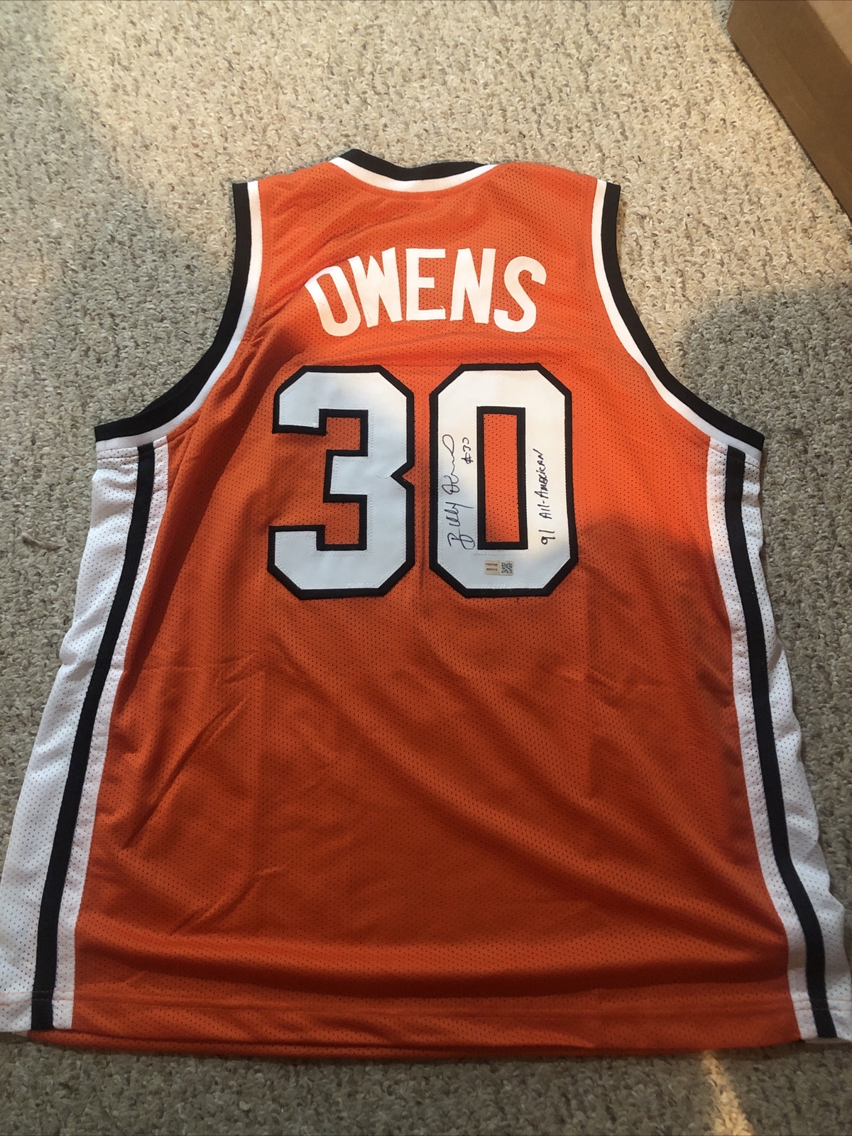 SYRACUSE ORANGE- BILLY OWENS SIGNED AUTOGRAPH JERSEY TRISTAR COA 91 ALL AMERICAN COLLECTIBLE MEMORABILIA
