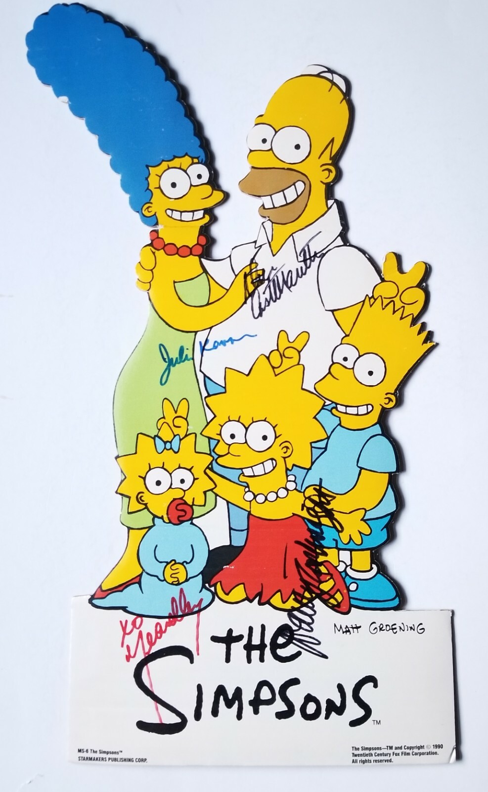 The Simpsons cast REAL SIGNED Cardboard Prop JSA LOA Castellaneta Cartwright +
