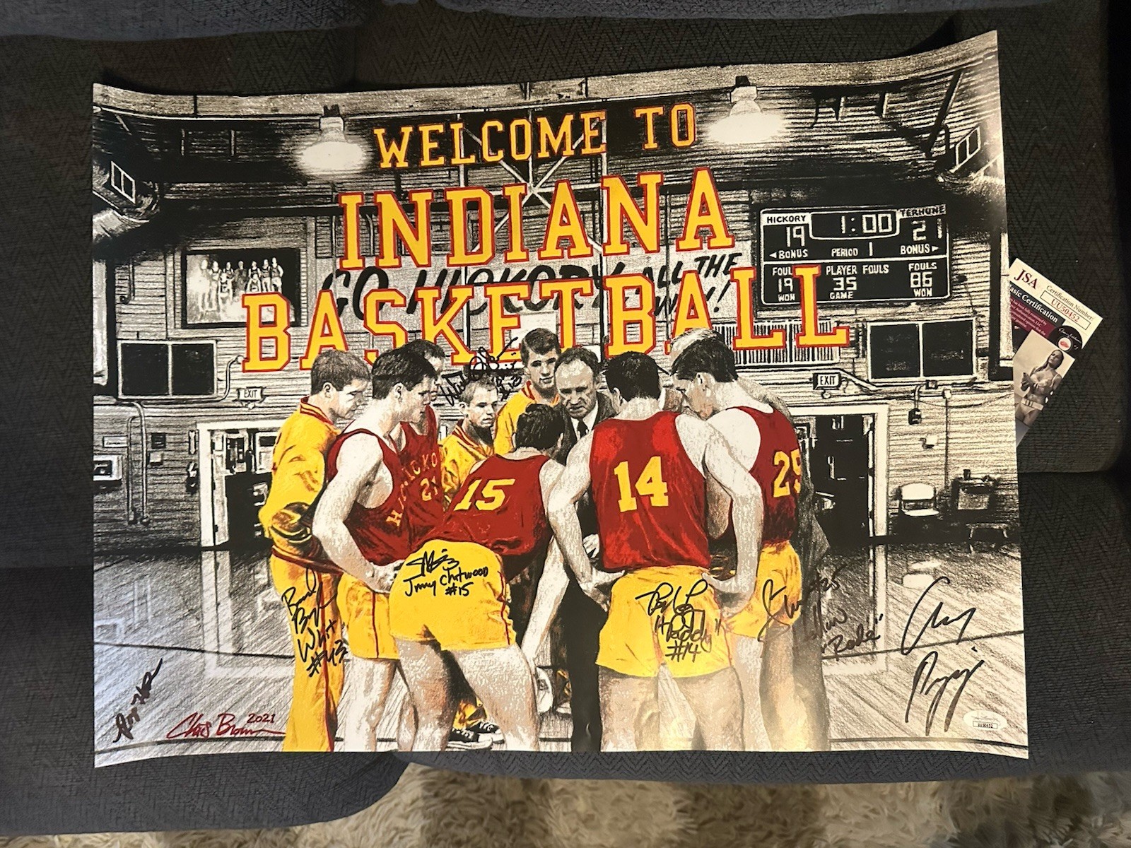 Hoosiers Movie Cast Signed Poster Autographed JSA Aurhenricated Maris Valainis +
