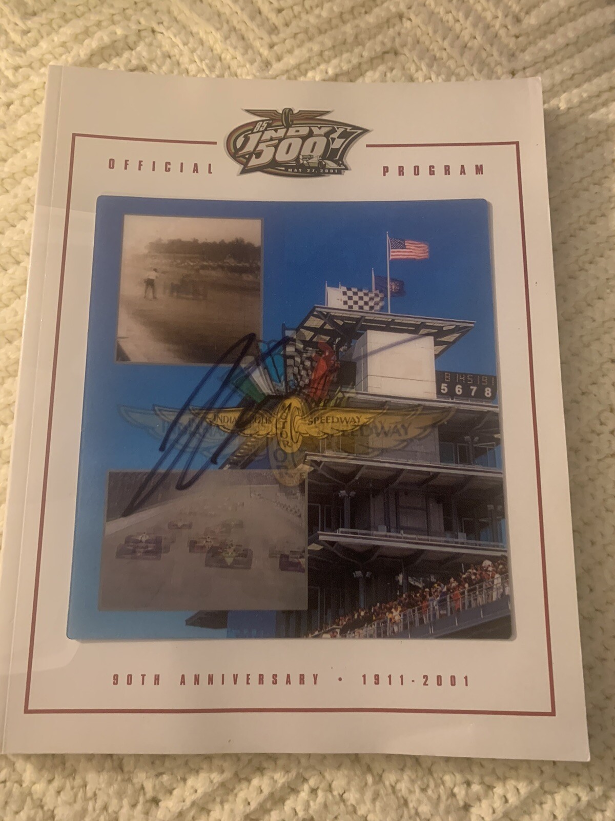 2001 Indy 500 Program Signed By Winner Helio Castroneves Autograph Indianapolis
