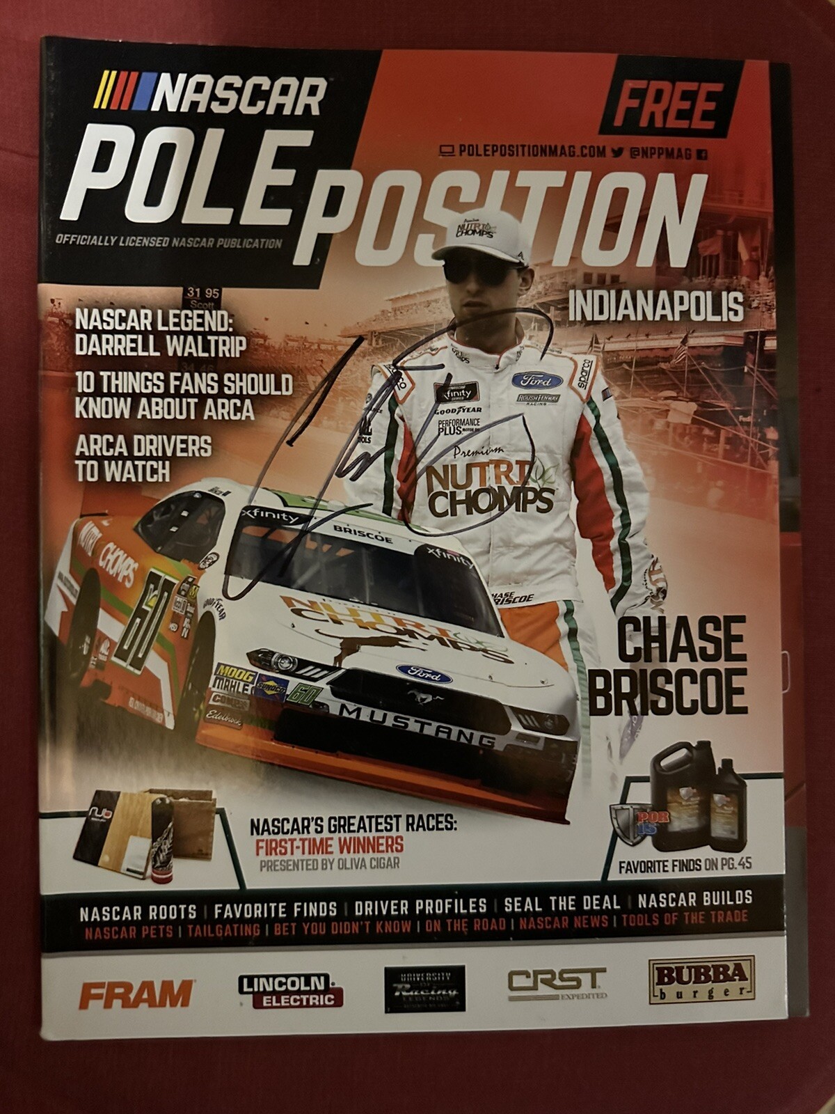 Autographed Chase Briscoe Signed Pole Position Magazine NASCAR
