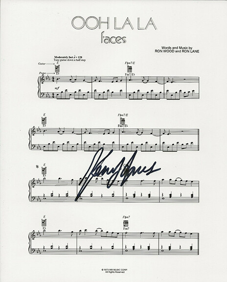 Kenney Jones SIGNED Ohh La La Sheet Music COA Drummer The Faces & The Who
